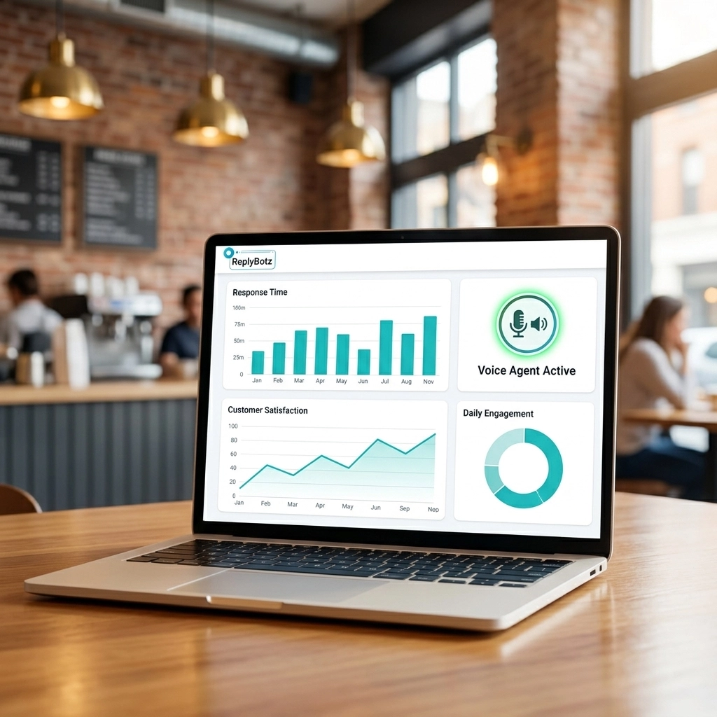 Dashboard showing voice agent analytics
