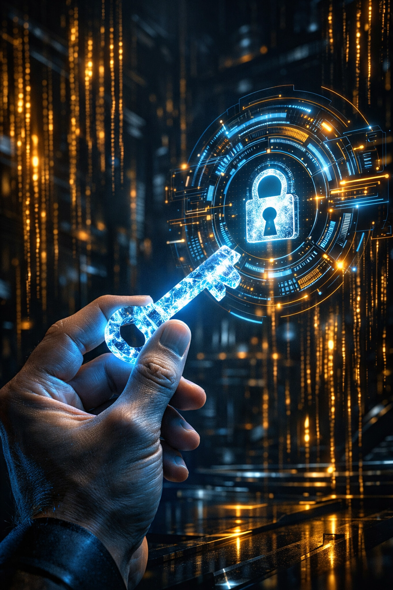 Digital key symbolizing financial sovereignty and secure self-custody for Web3 global payments.