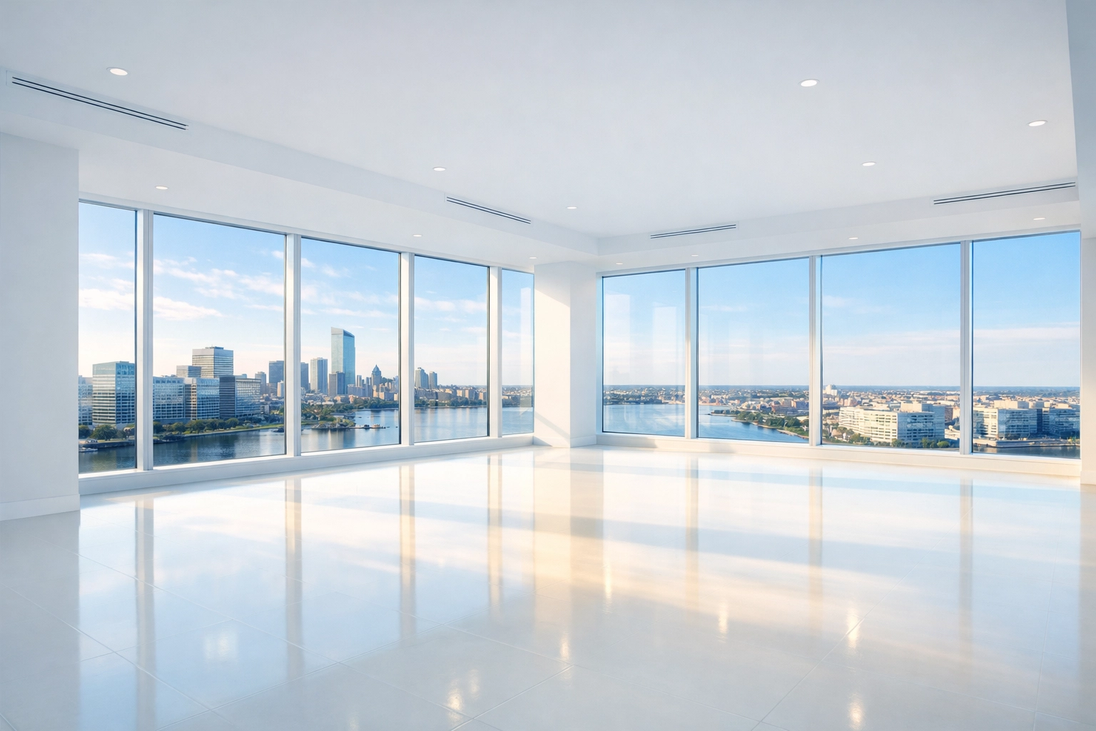 Spotless modern penthouse in Kendall Square after professional move-out cleaning Cambridge services.