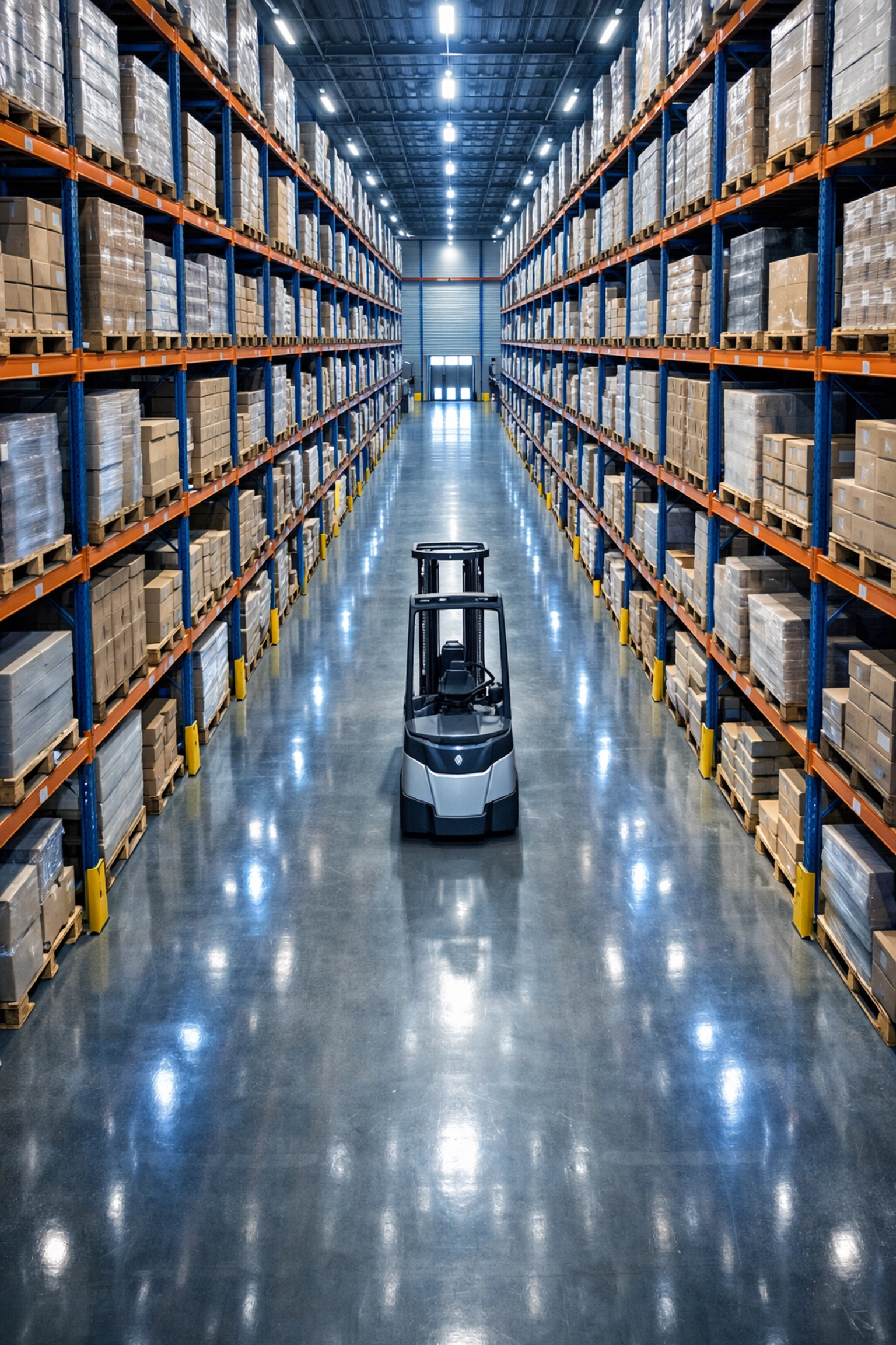 Modern warehouse with organized inventory showing business growth from same day business funding.