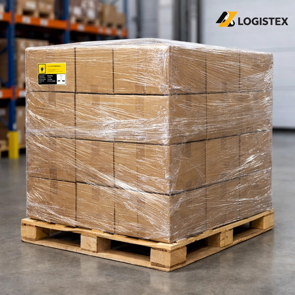 Shrink-wrapped wholesale liquidation pallets in a clean warehouse for Amazon FBA sellers in 2026.