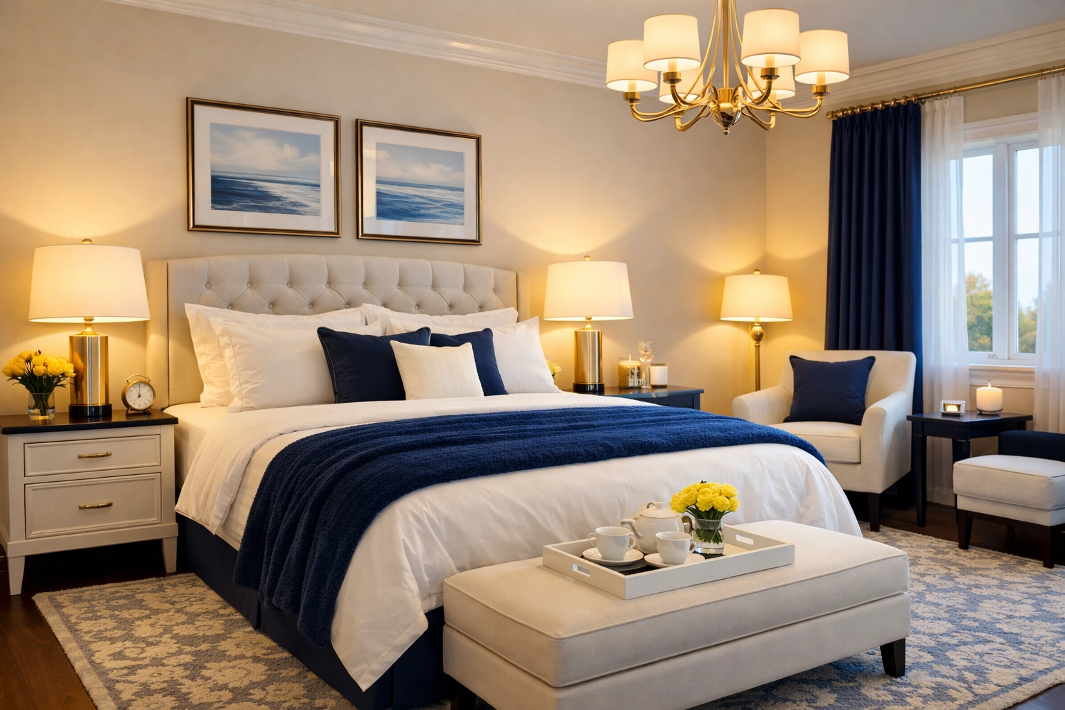 Immaculate master bedroom in Norfolk County demonstrating detailed residential cleaning Massachusetts expertise.