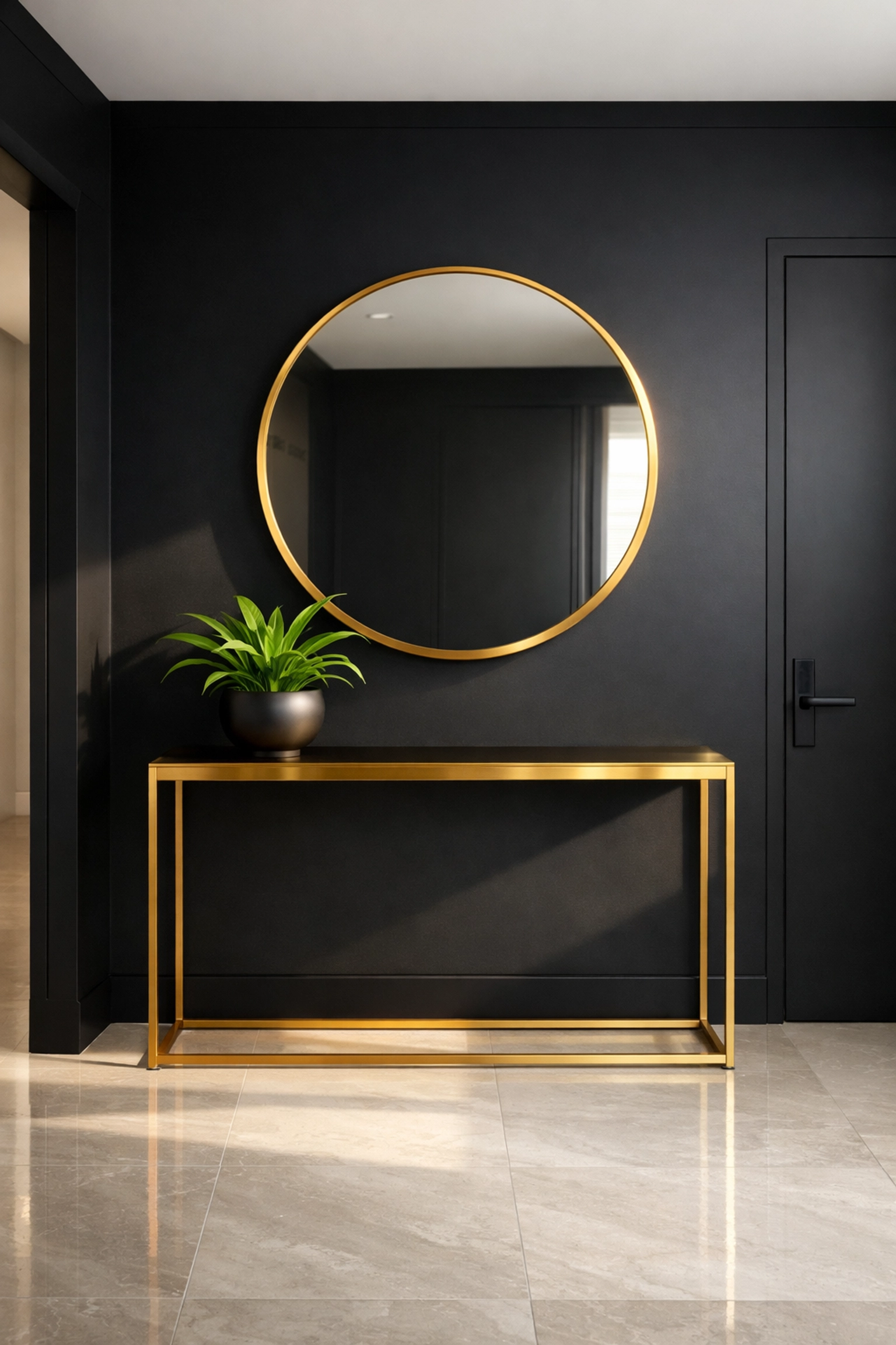 Pristine condition of a luxury apartment entryway recorded during a professional property check-in inspection.