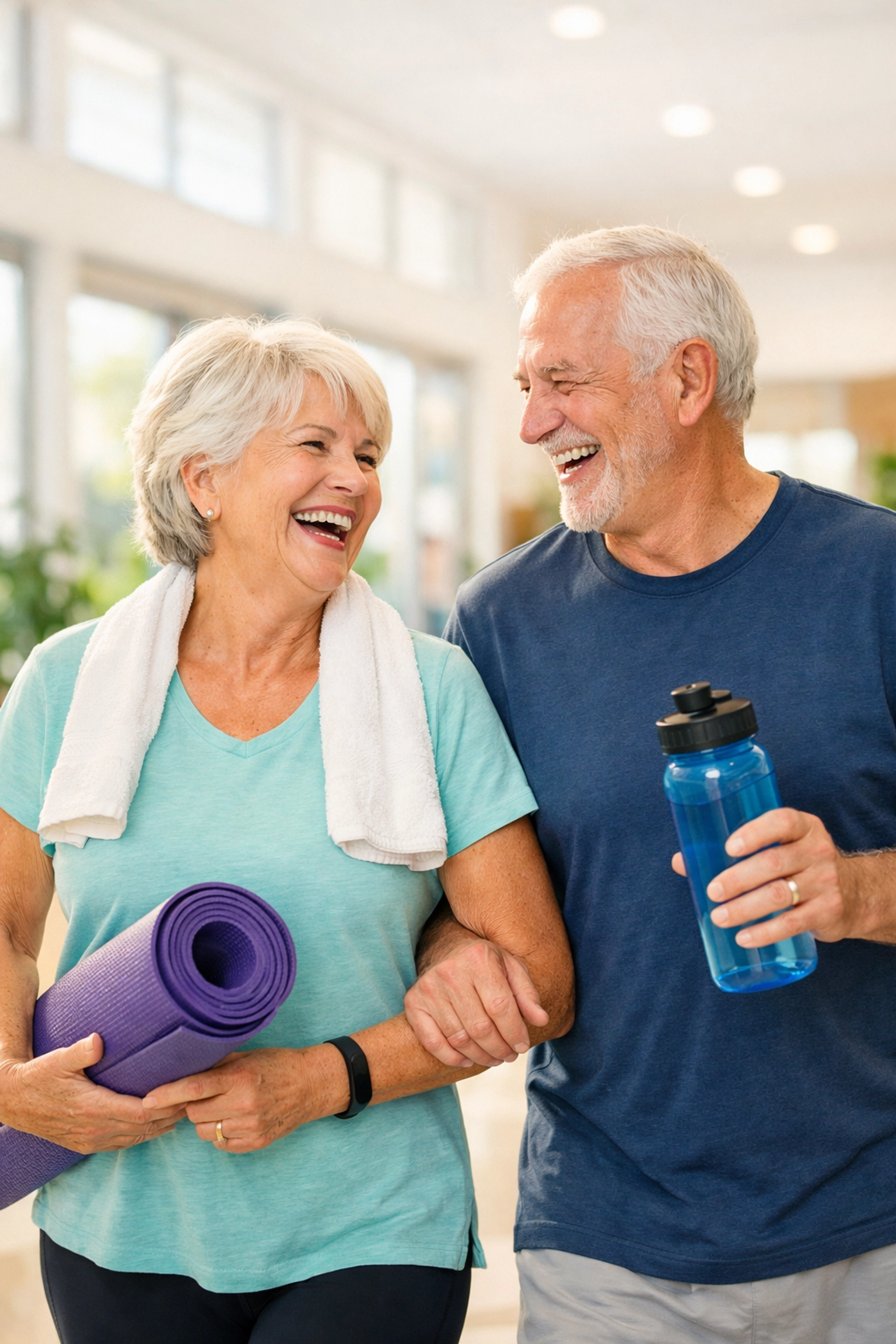 Active seniors enjoying health and wellness perks often included in Medicare Advantage plans.