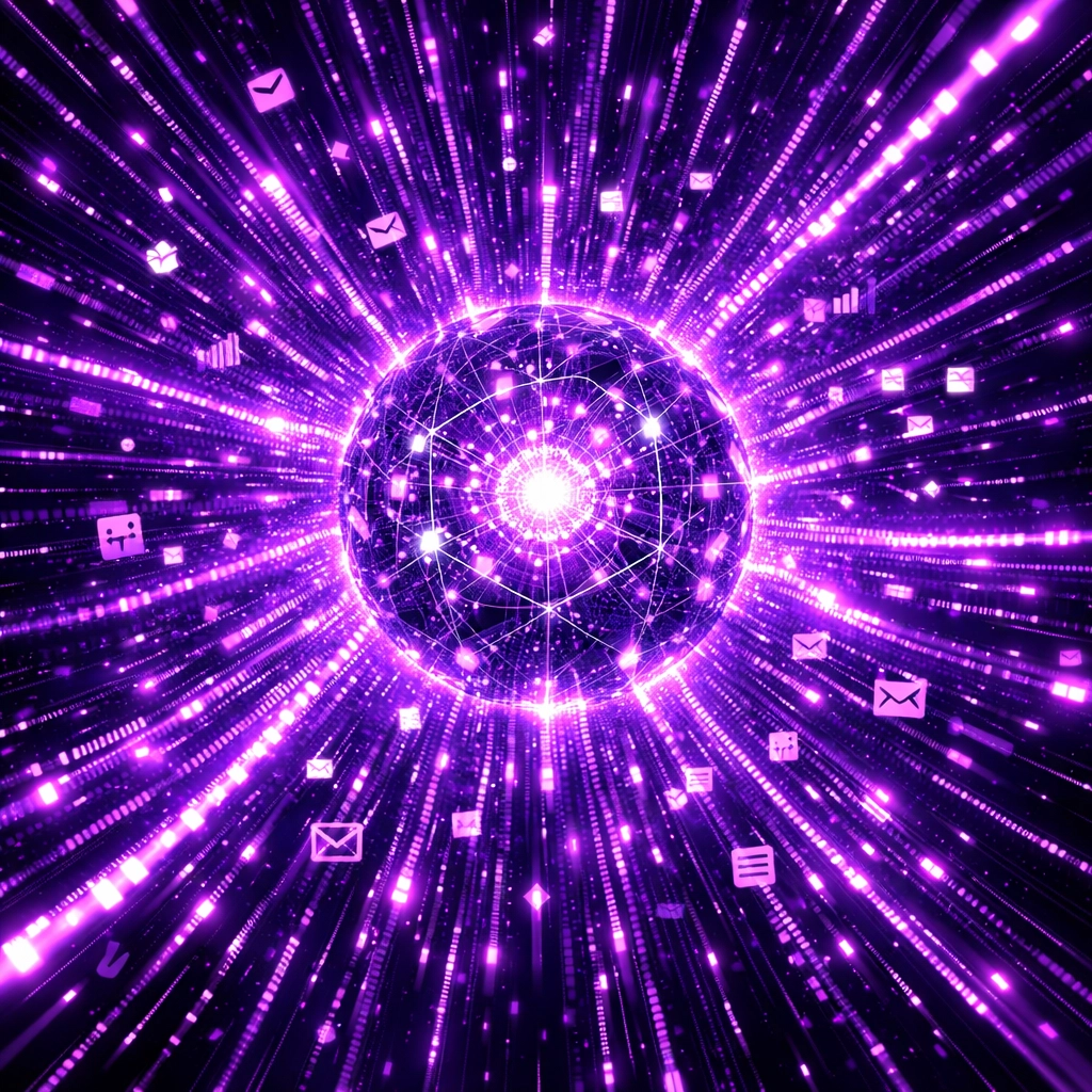 Visual representation of scalable business process automation managing 1,000 tasks simultaneously.