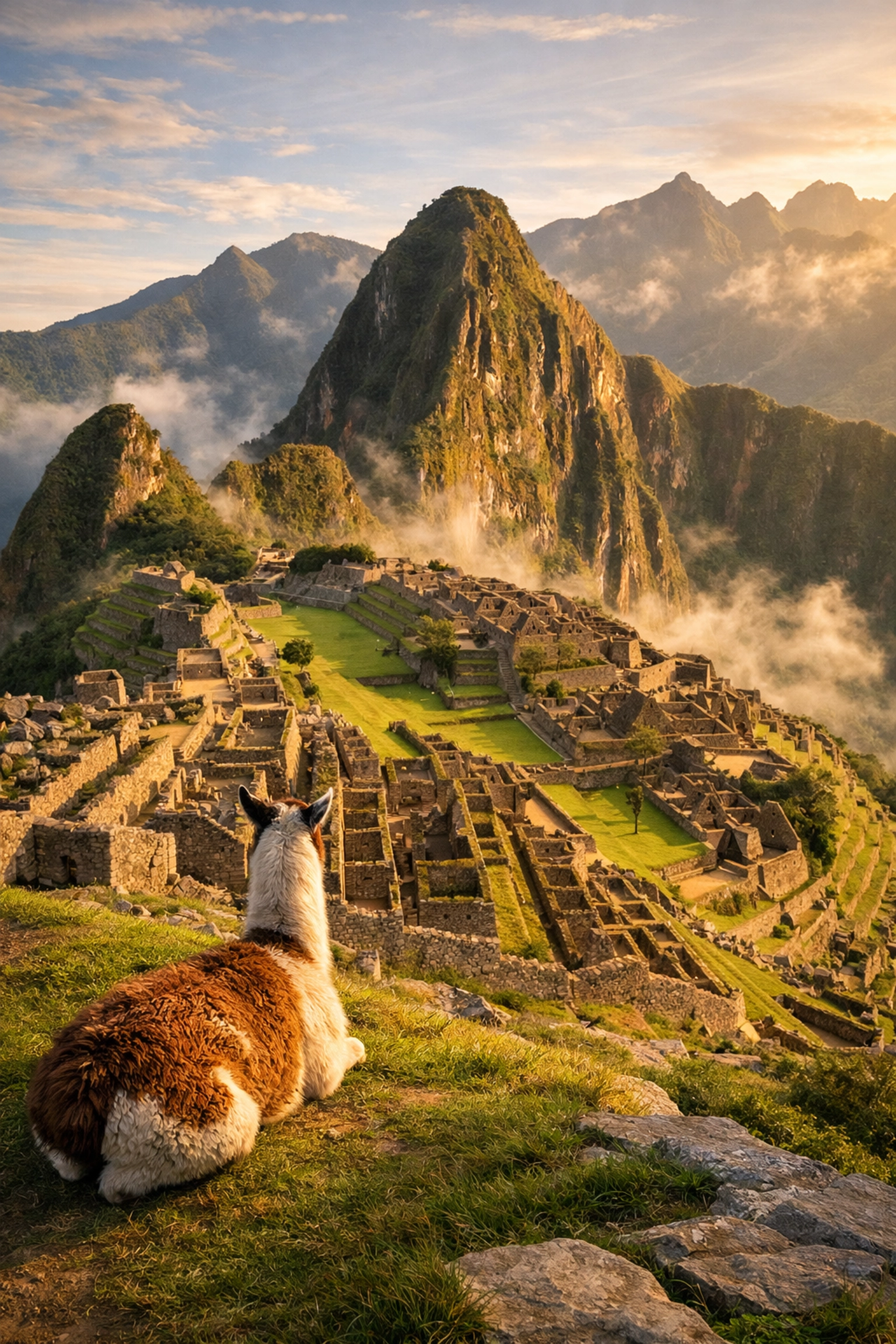 A scenic sunrise at Machu Picchu, one of the most iconic travel photography locations in Peru.