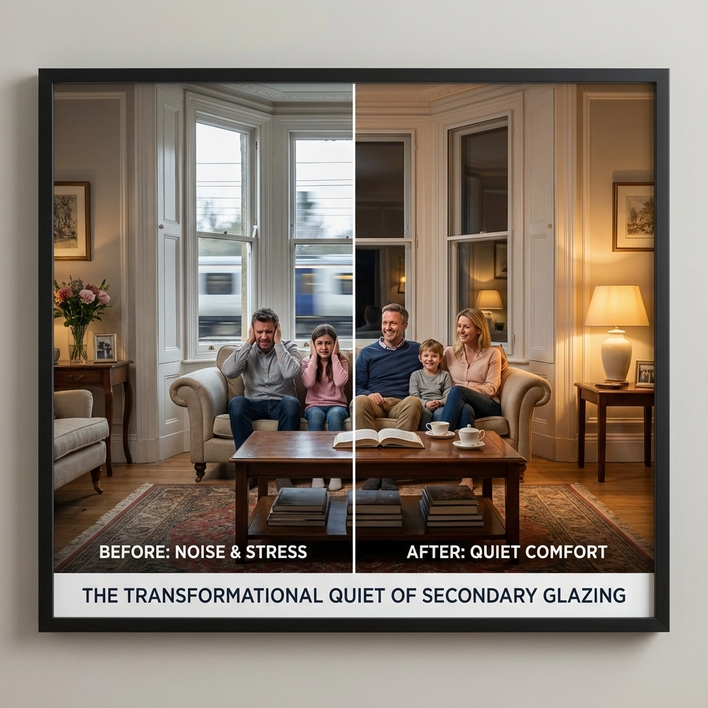 Peaceful home interior after railway noise reduction