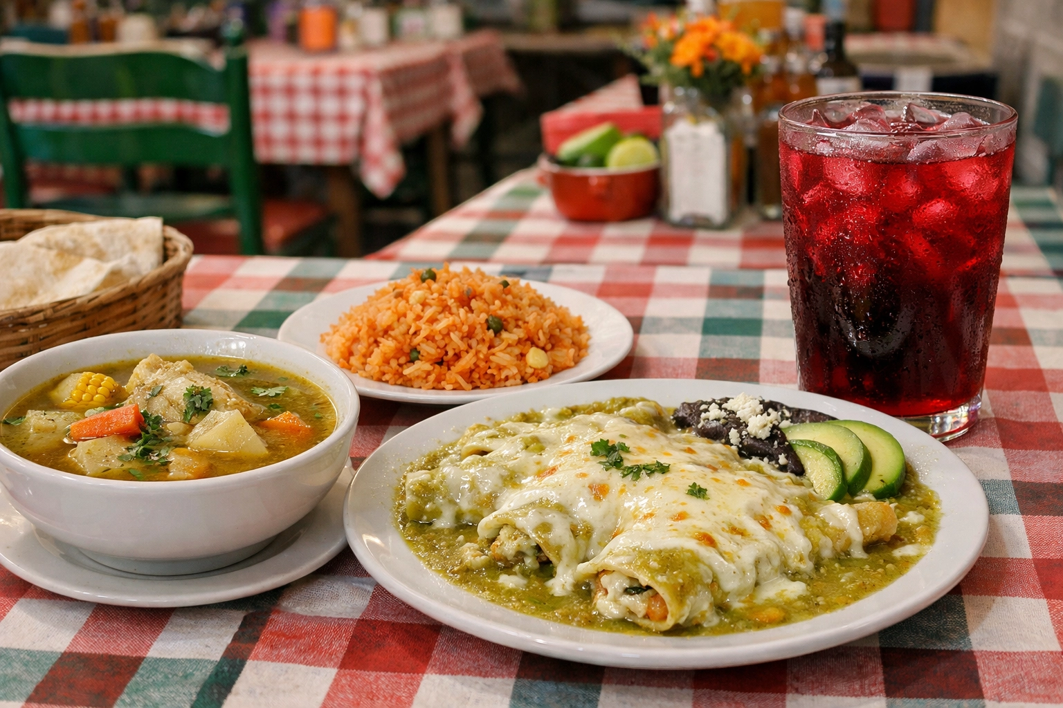 Authentic comida corrida set lunch at a local fonda, some of the best cheap eats in Mexico City.
