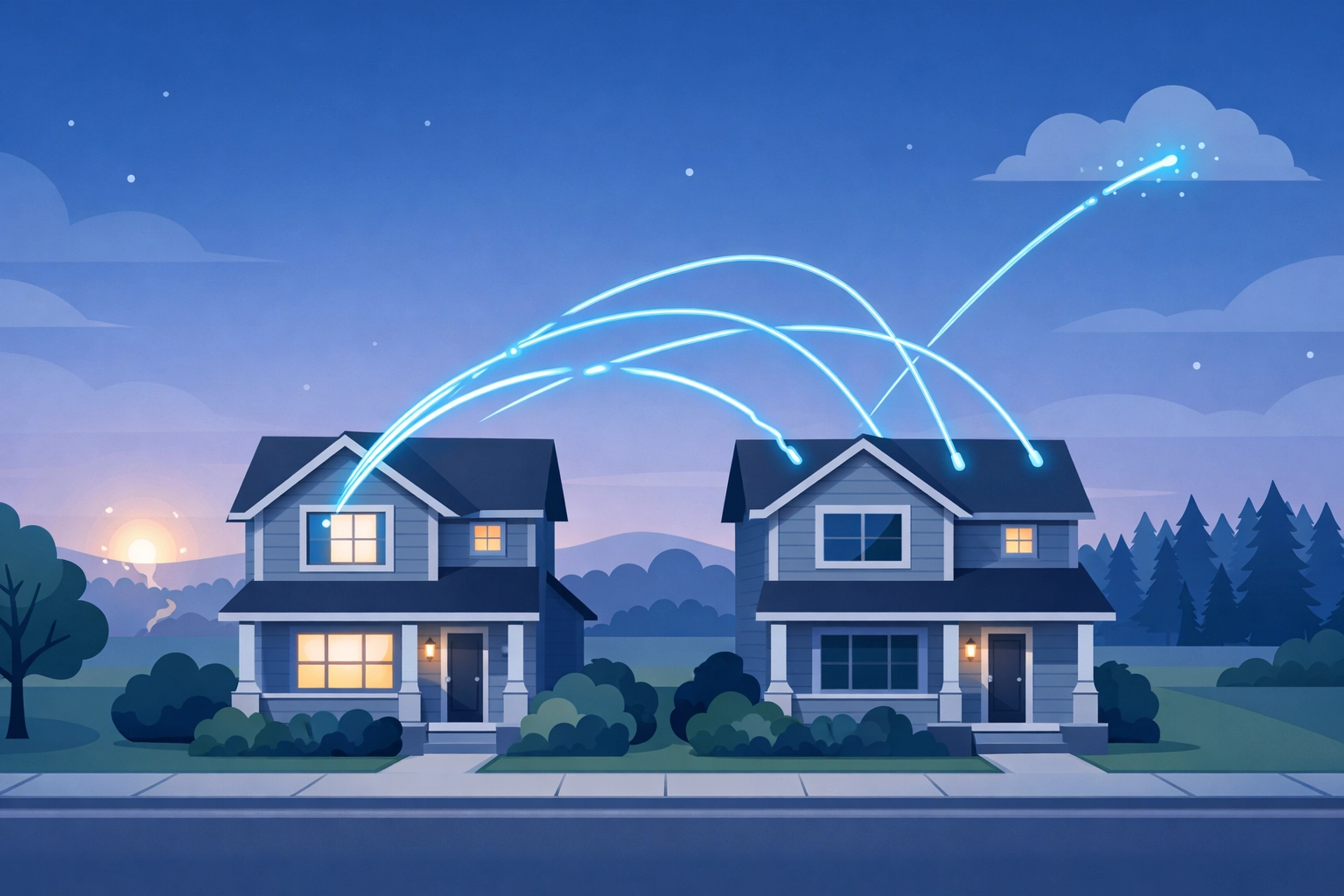 Illustration of wasted political ad spend missing a neighbor due to poor voter targeting data.