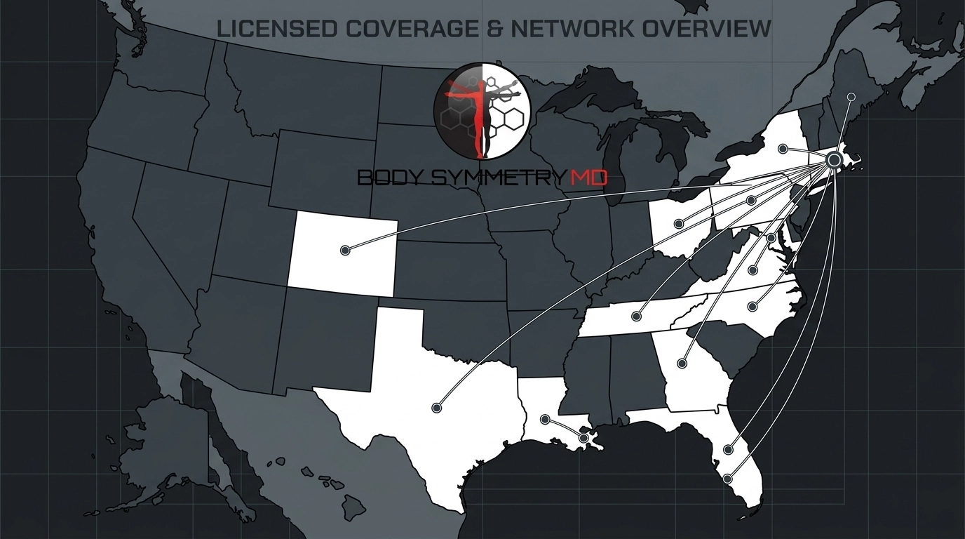Body Symmetry MD 14-State Telehealth Command Center Map