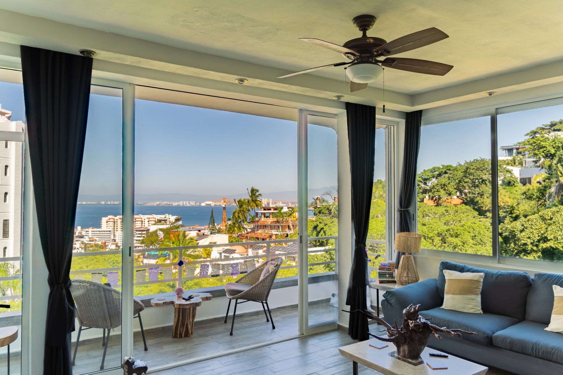 Modern condo living room in Puerto Vallarta