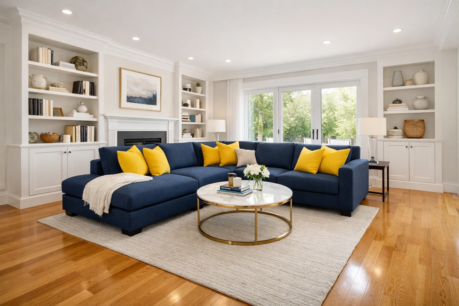A dust-free, sparkling Medway living room after professional post construction cleaning services.