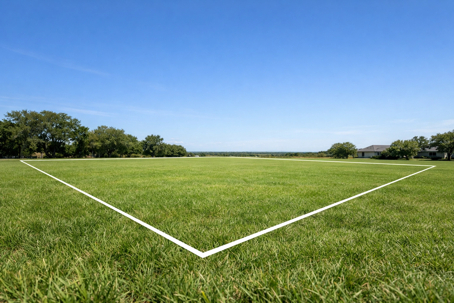 Pristine lots for sale in Houston Texas featuring clear property boundaries under a blue sky.