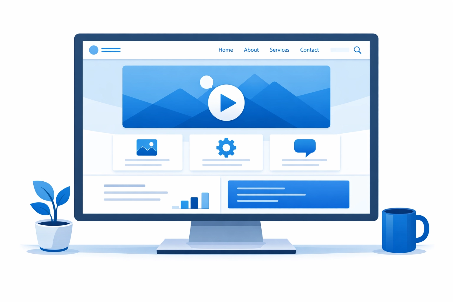 Clean organized website design with clear layout improving user experience