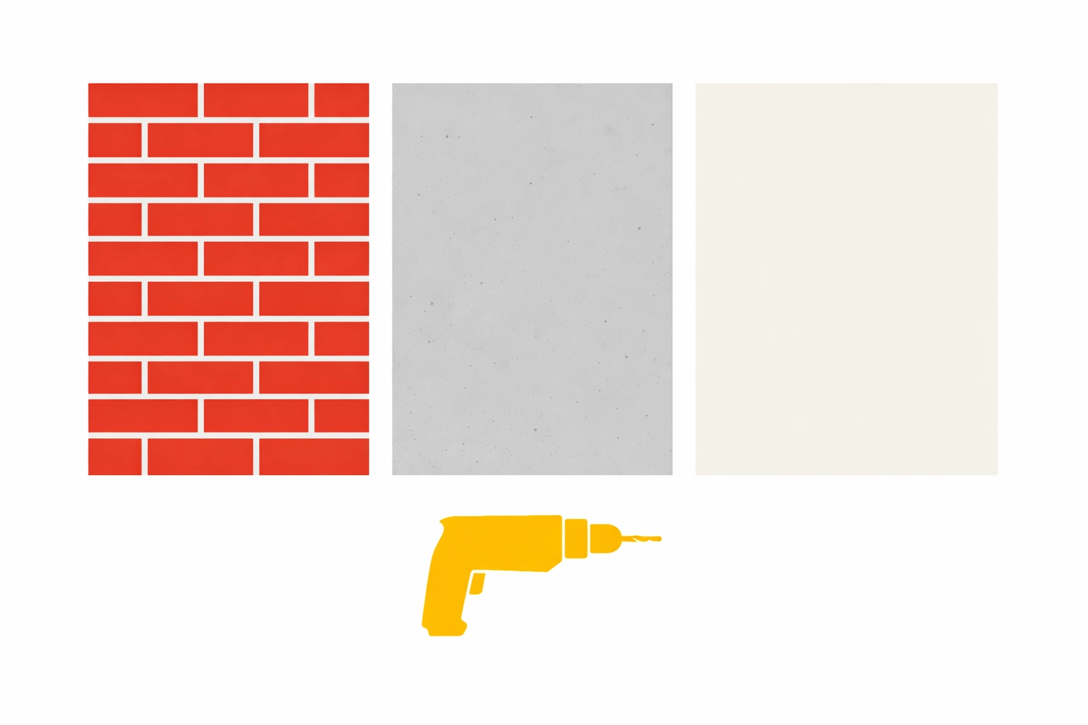 Handyman tools and wall surfaces like brick and concrete for secure art installation in Yaletown.