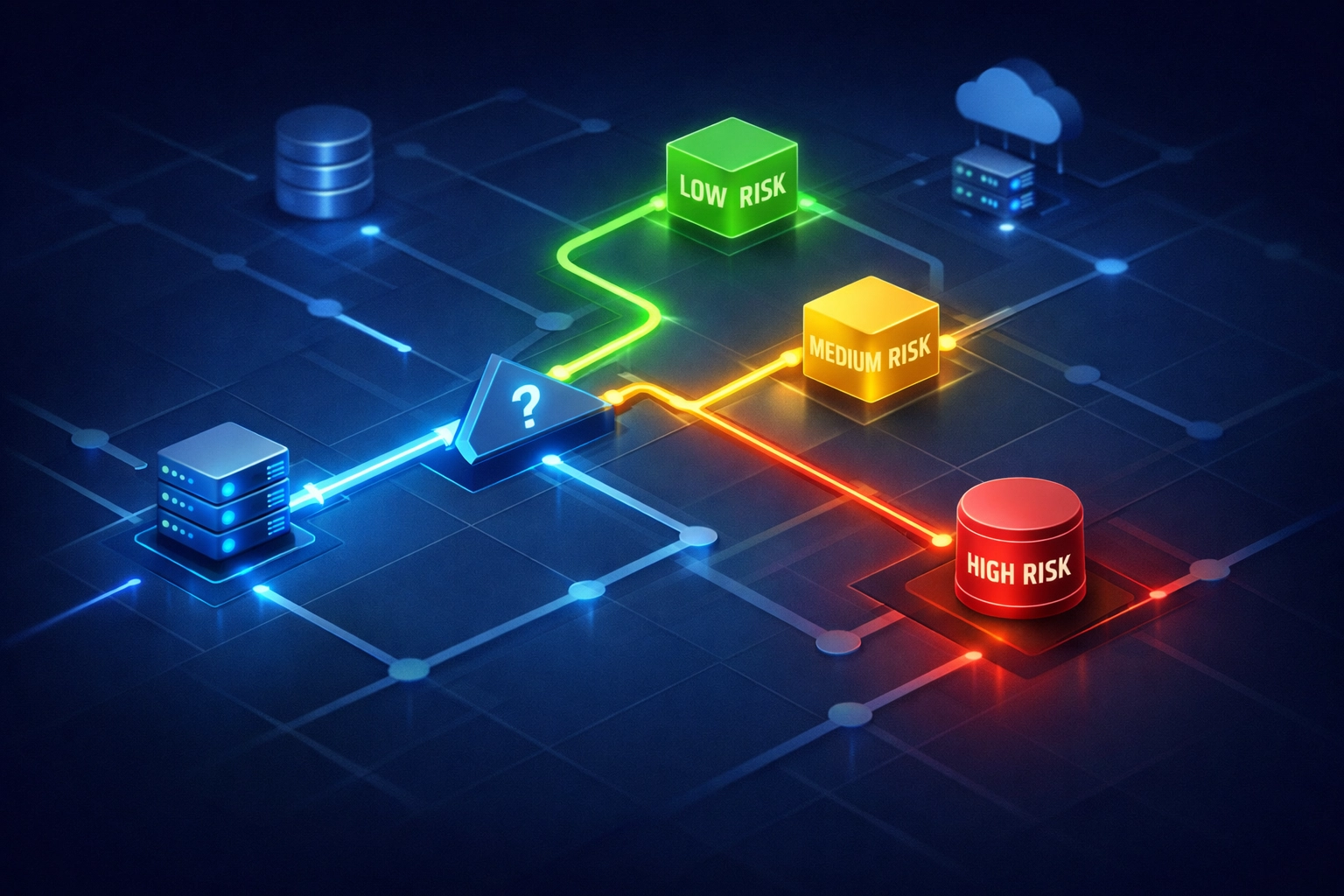 Risk-based vulnerability prioritization matrix showing critical patching paths