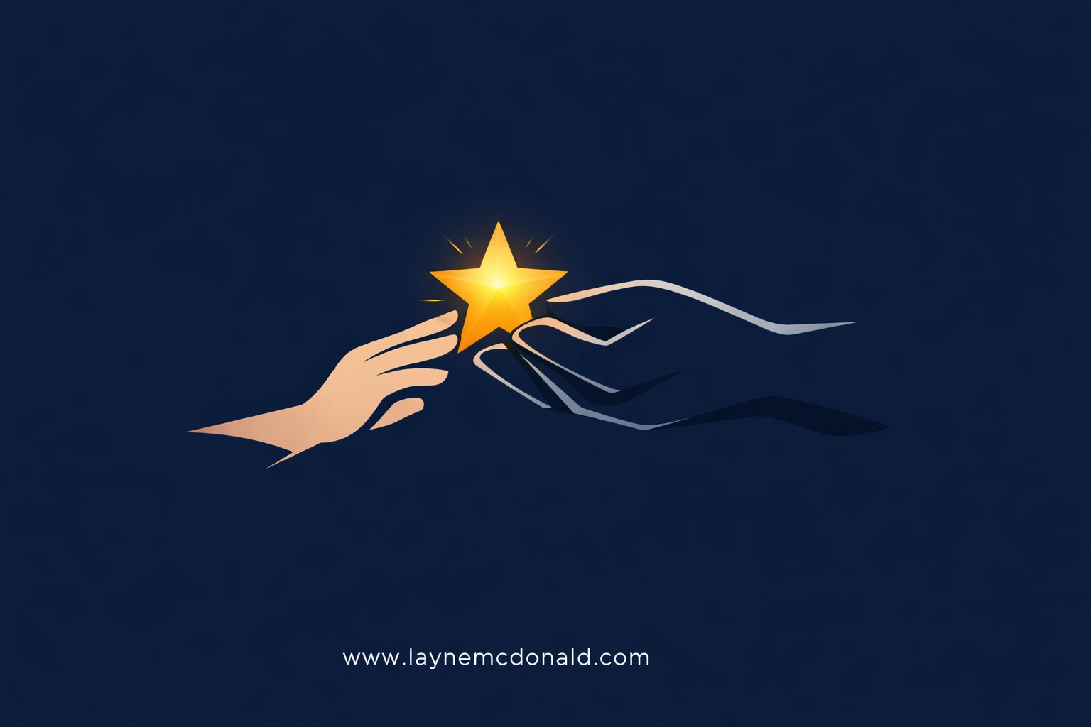 Stylized hands reaching for a glowing star, symbolizing sacrificial love and the image of God in film.