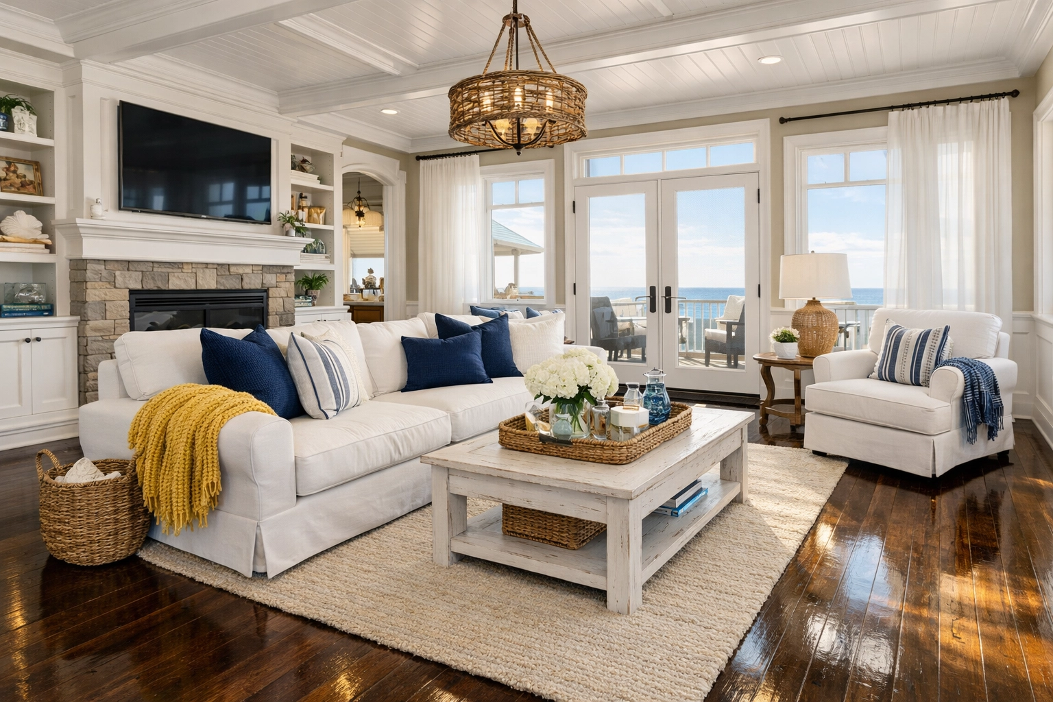 A tidy Brewster living room showcasing the benefits of a bi weekly house cleaning ser.
