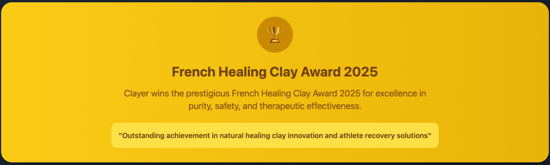 Clayer Award