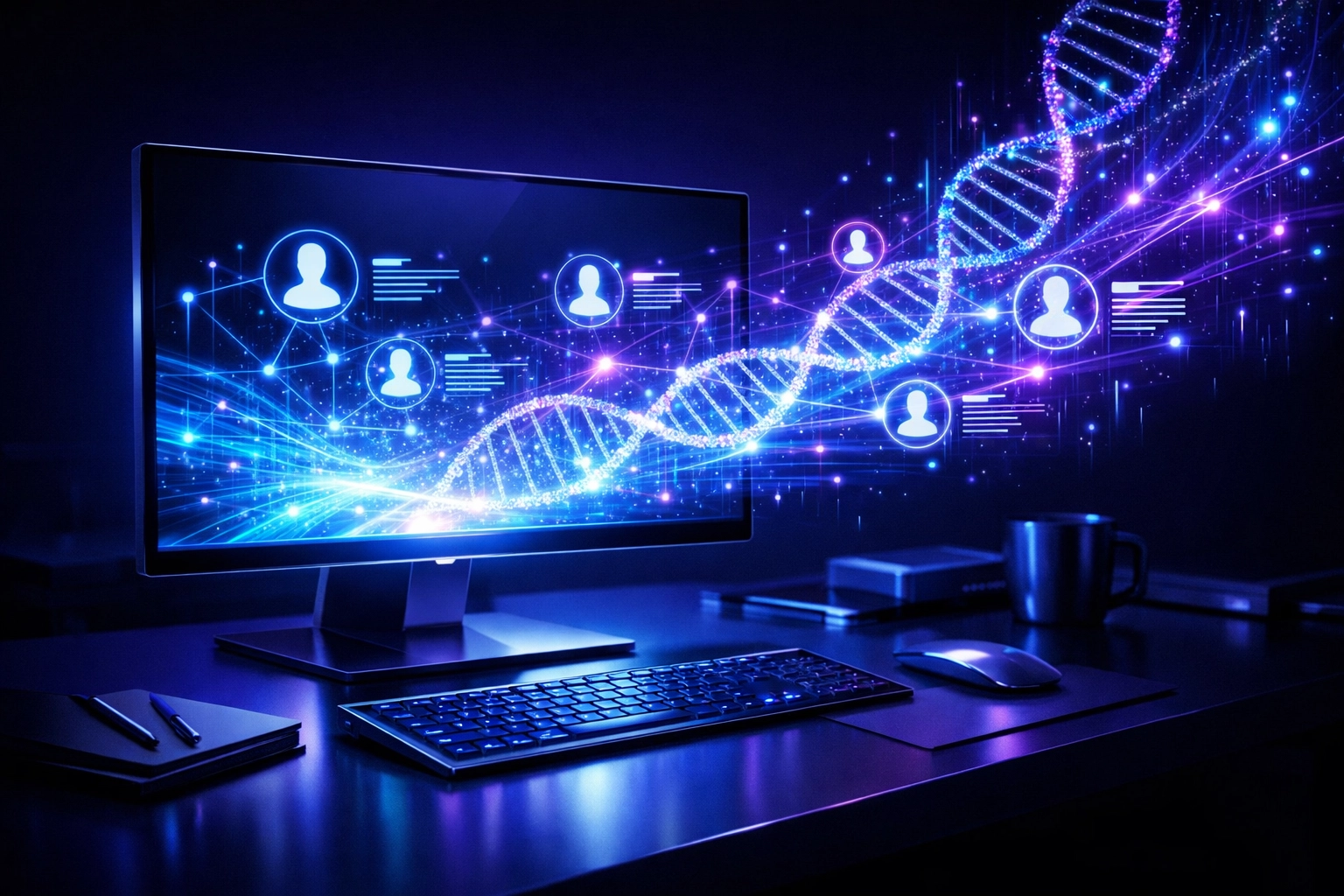 Digitale Analyse von Kandidatenprofilen durch KI-gestützte Automatisierung im Recruiting-Prozess.