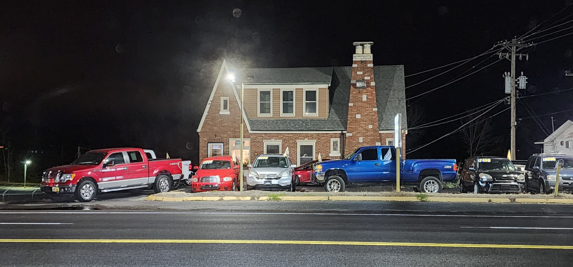 Night view of our dealership lot