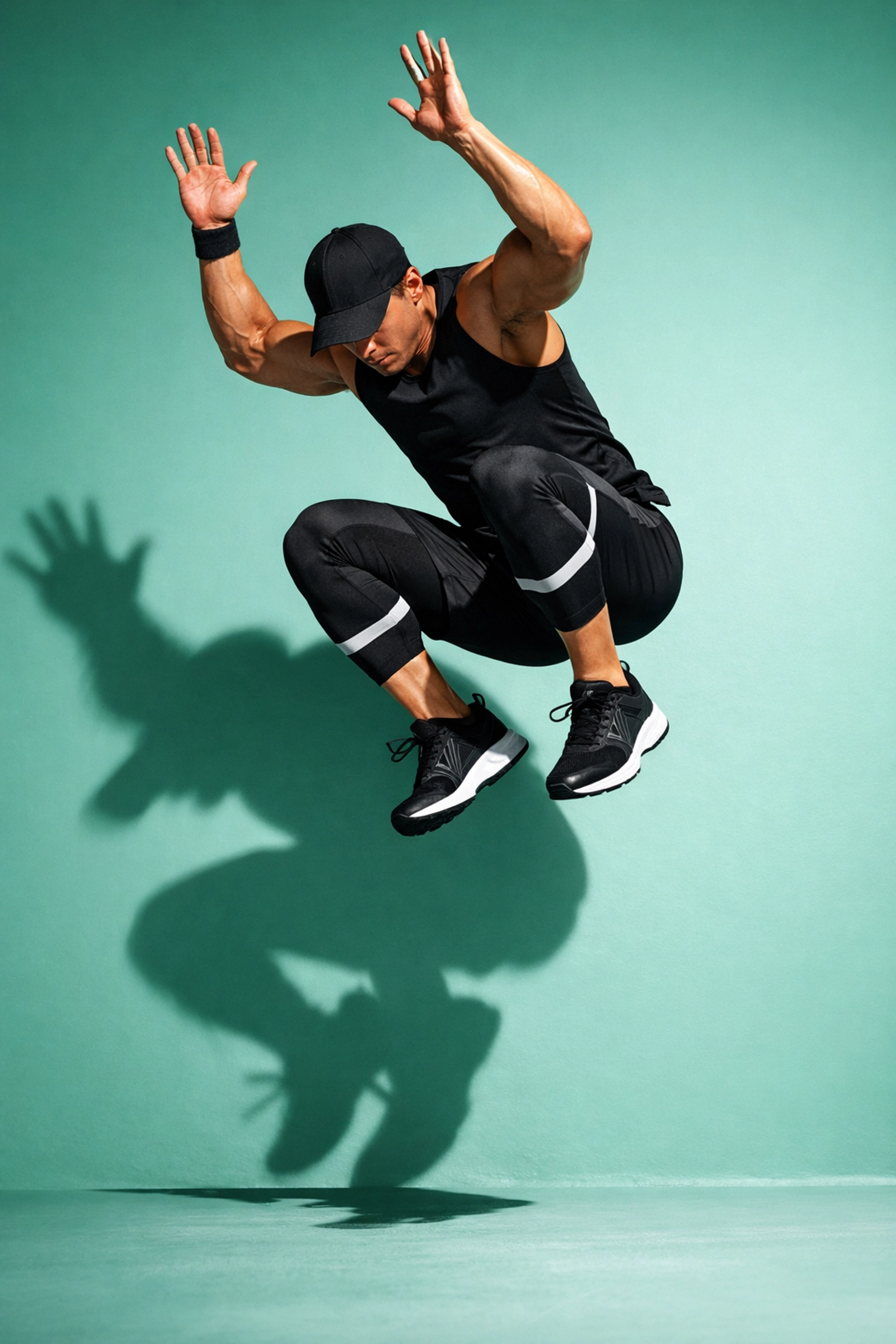 High-intensity interval training burpee exercise demonstrating explosive cardio movement