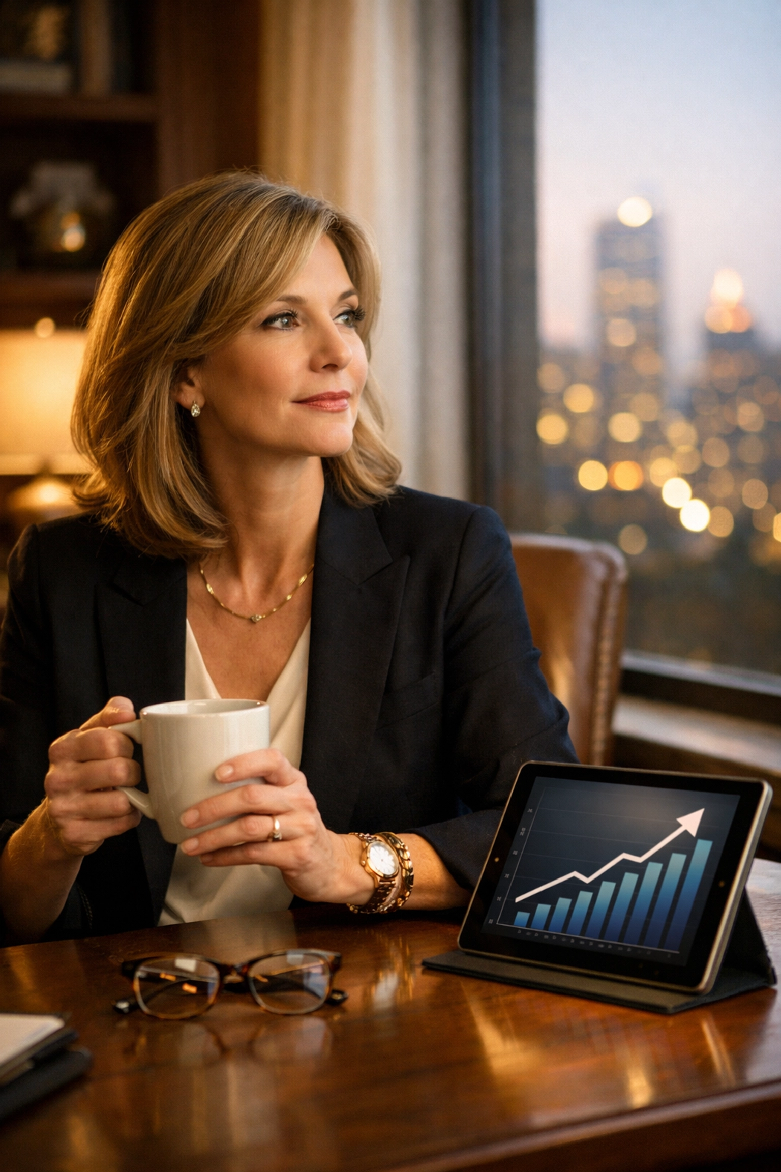 Executive leader reviewing financial growth and tax-deferred strategies for a Mirror Plan.