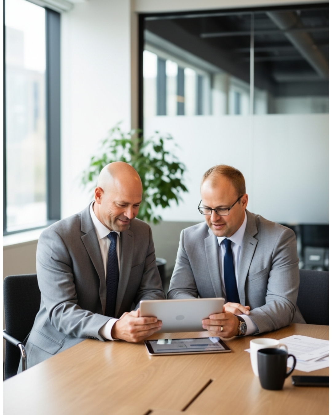 Two business professionals collaborating