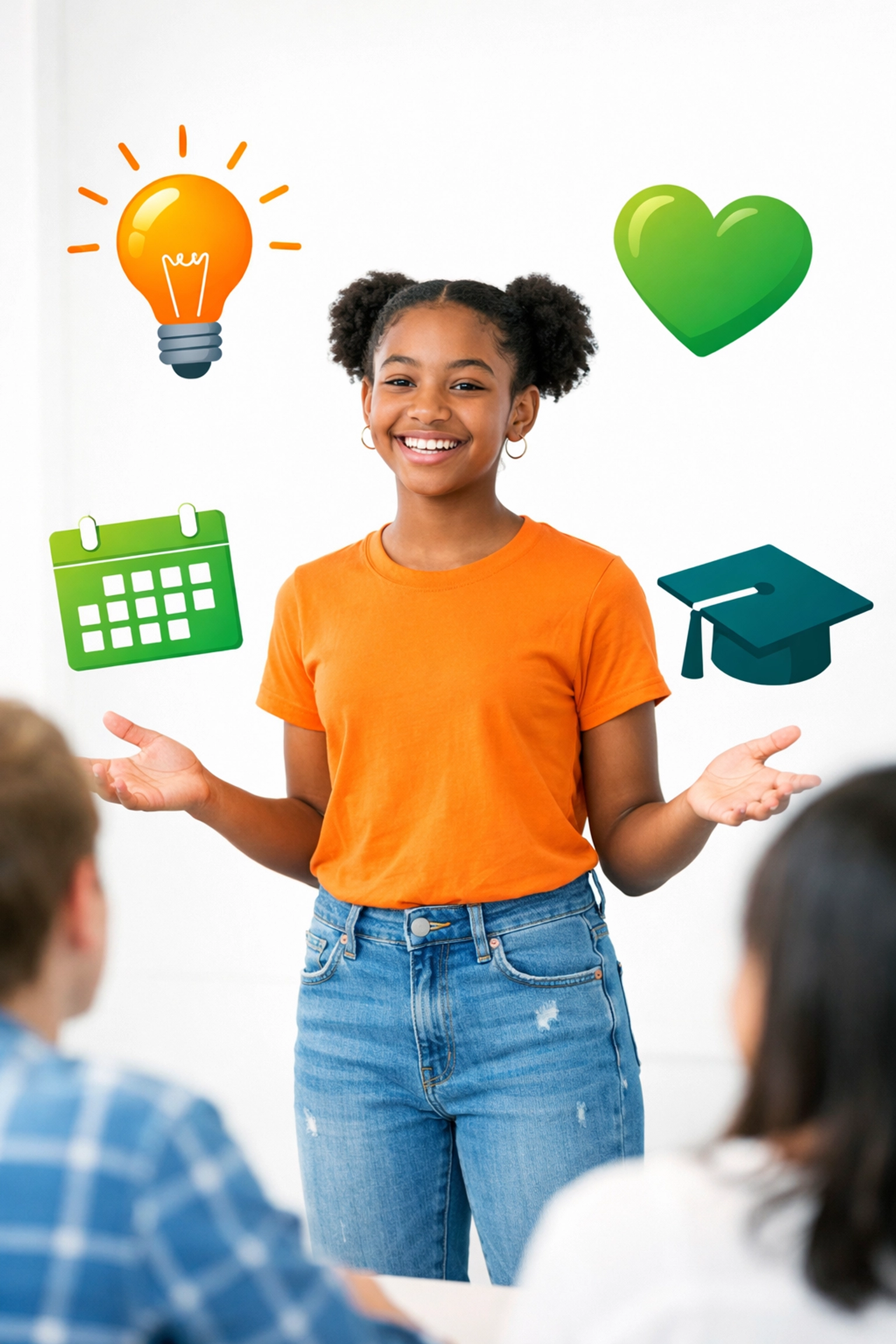 Confident teen girl demonstrating leadership and life skills training