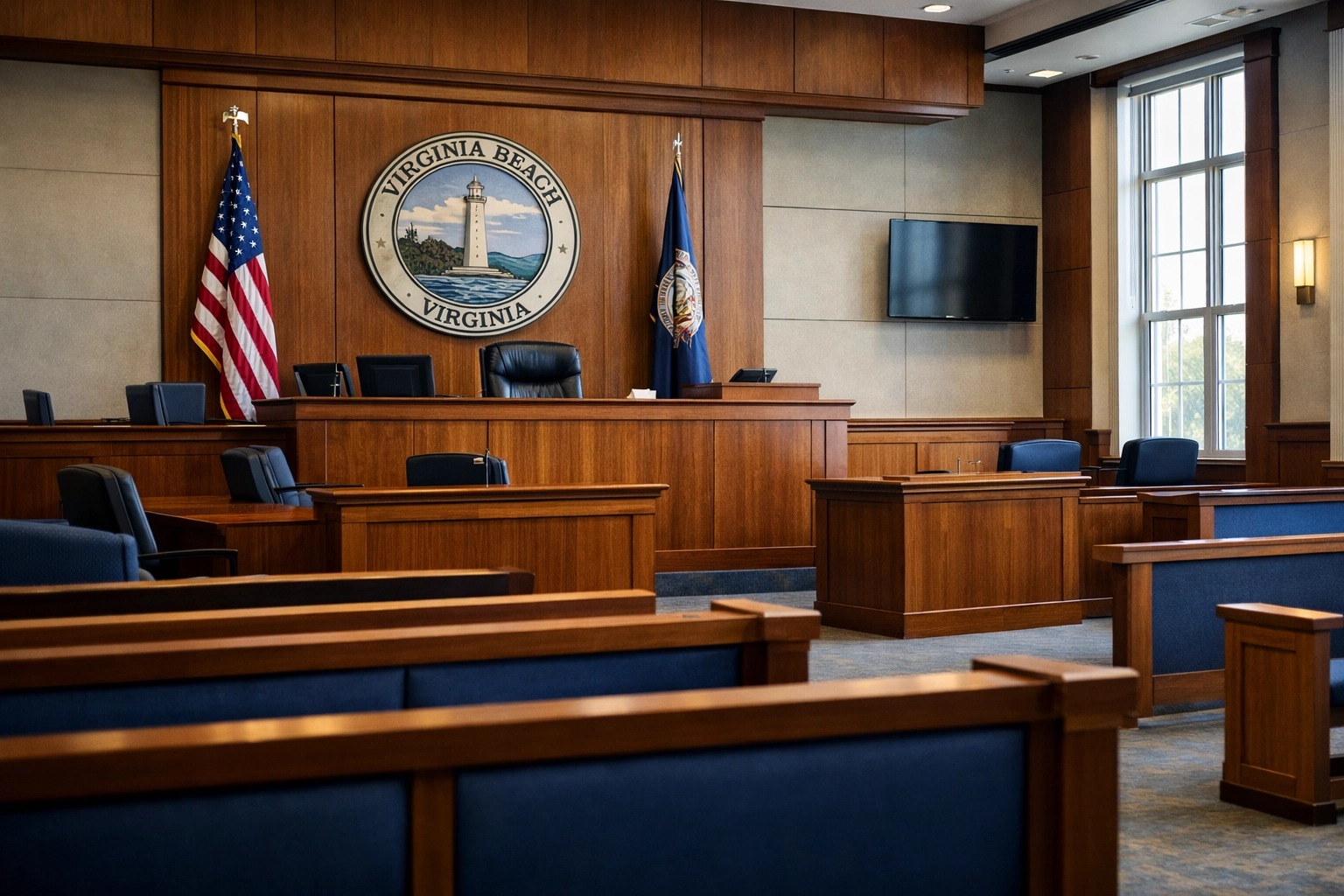 Virginia Beach courtroom where family law and divorce cases are handled