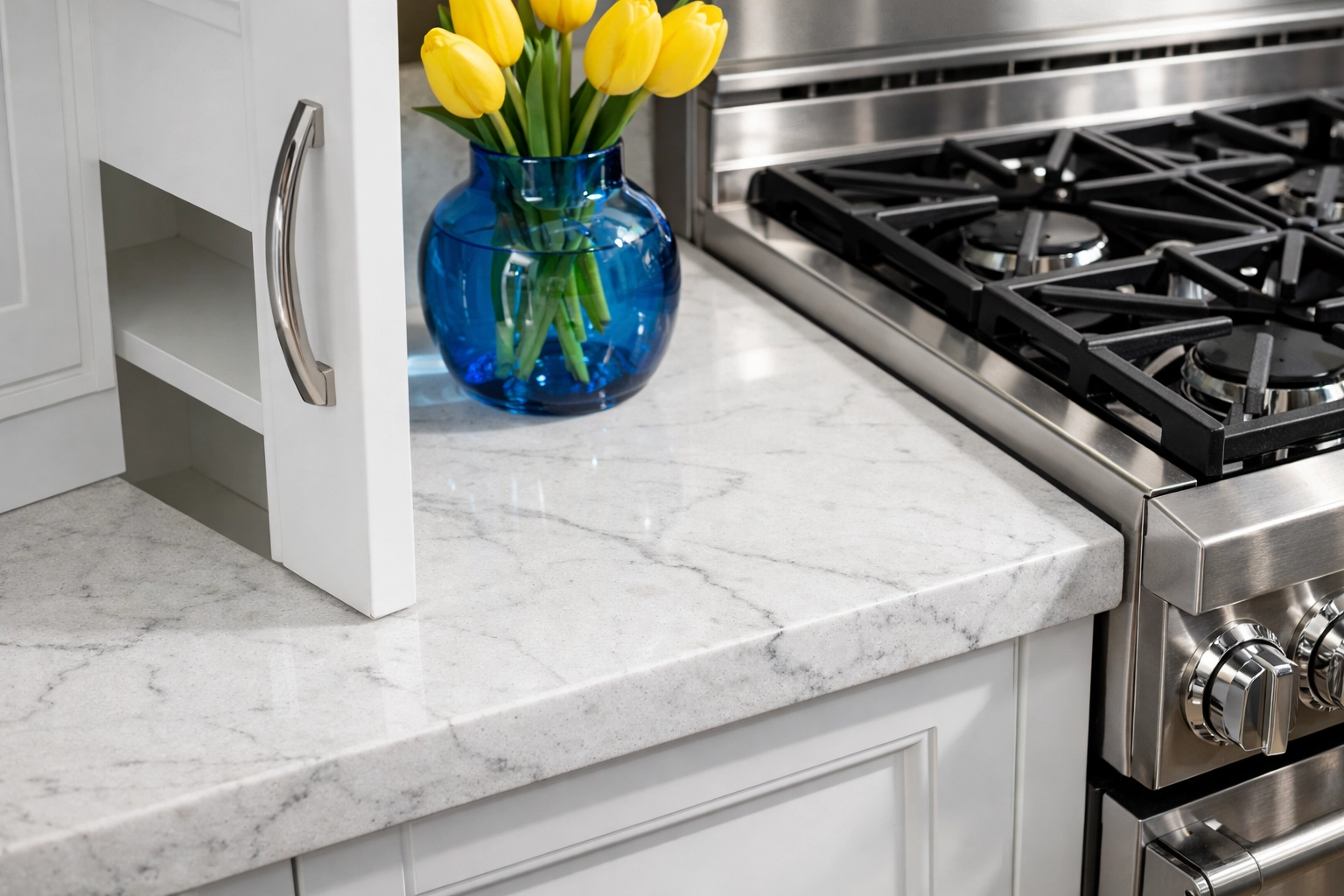 Spotless luxury kitchen with sanitized surfaces after expert residential cleaning Weston MA.