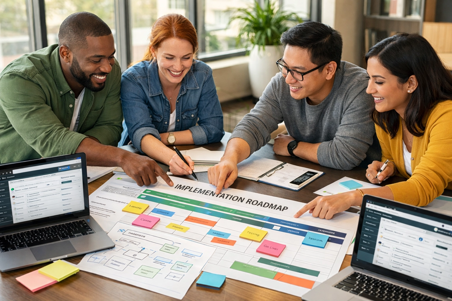 ServiceNow implementation team planning ITOM deployment roadmap and AI integration phases