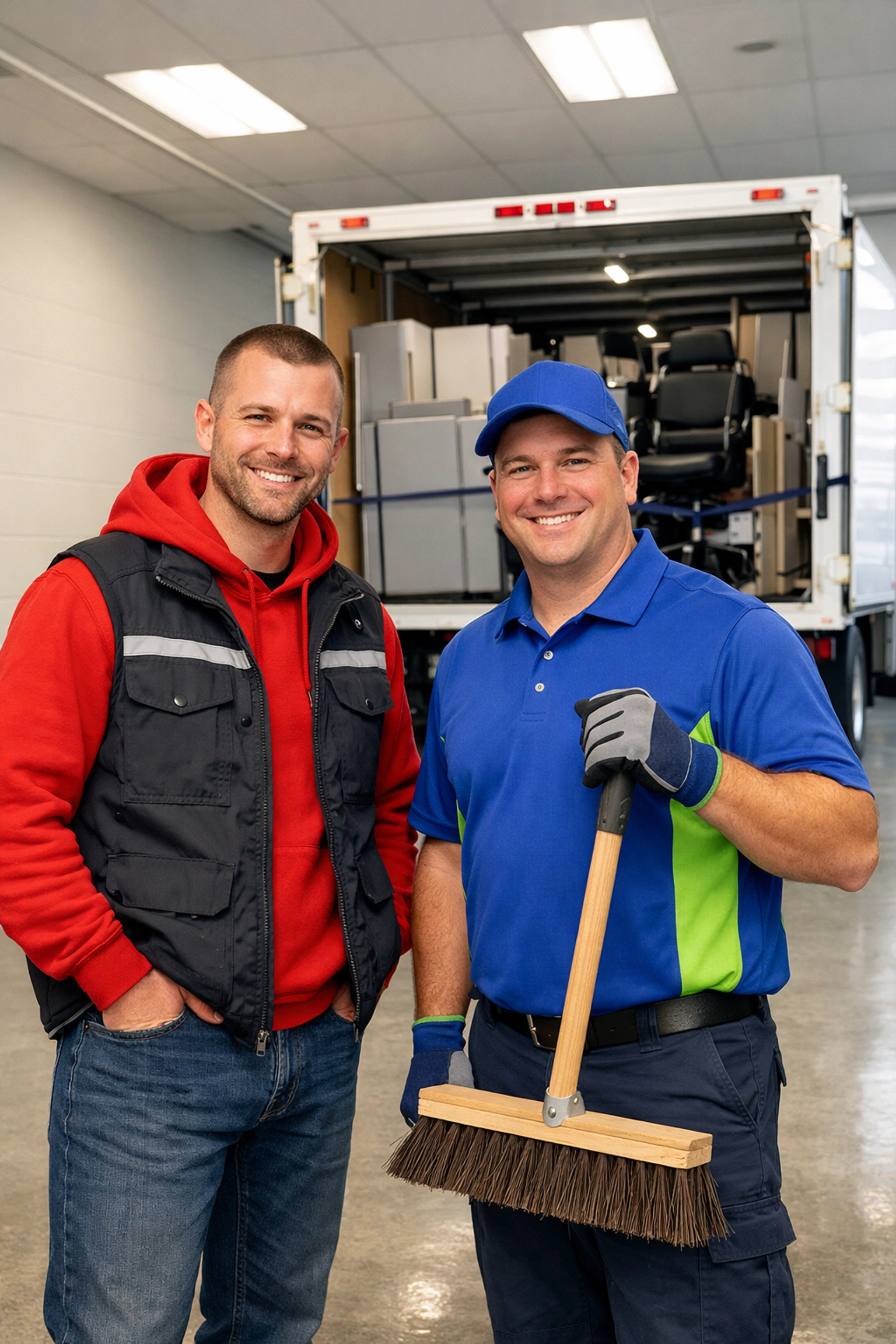 Why Property Managers in North York Choose Junk GTA Professional junk removal North York team cleaning a corporate loading bay after an office cleanout.