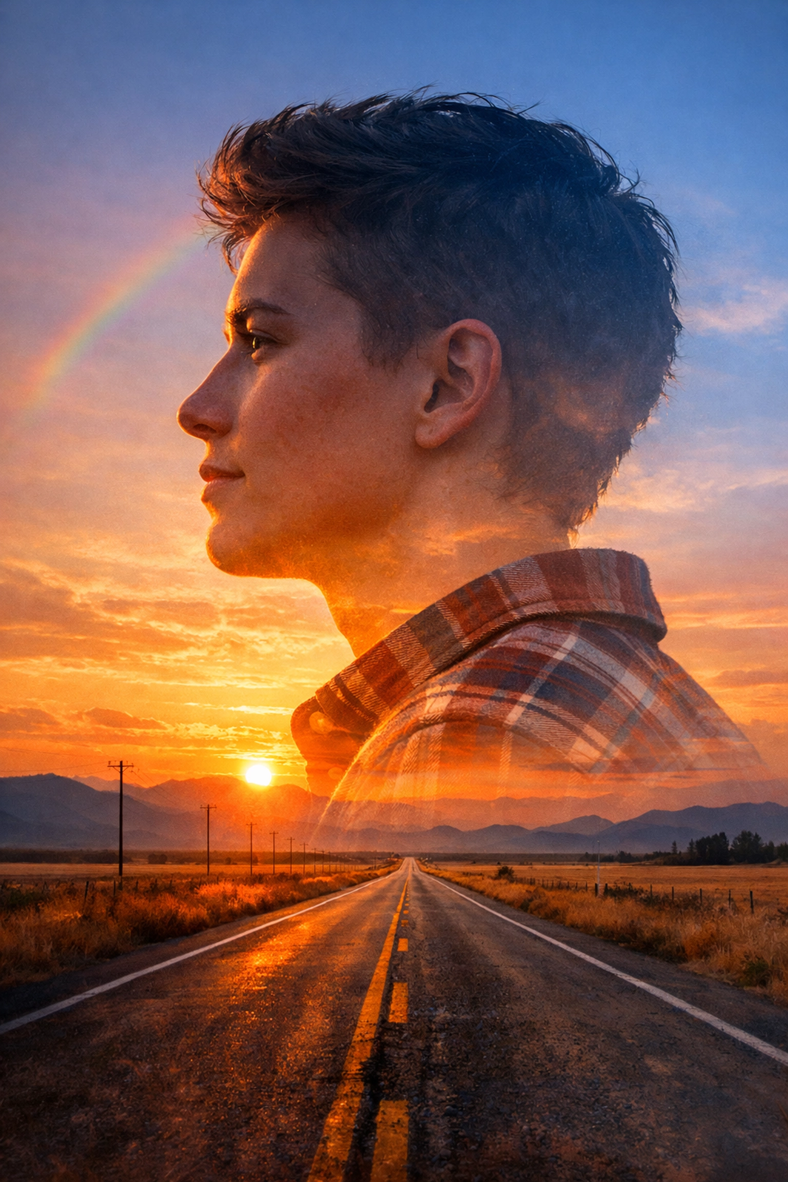 Person on open road journey representing authentic self-discovery in queer Americana tradition