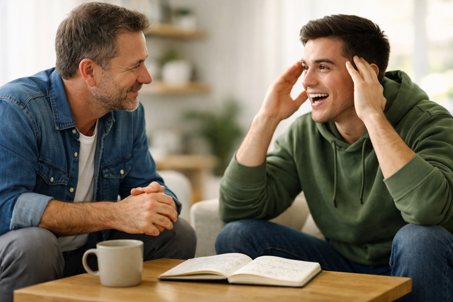 Certified life coach and client in a breakthrough session, highlighting the impact of professional life coaching. Certified life coach and client in a breakthrough session, highlighting the impact of professional life coaching.