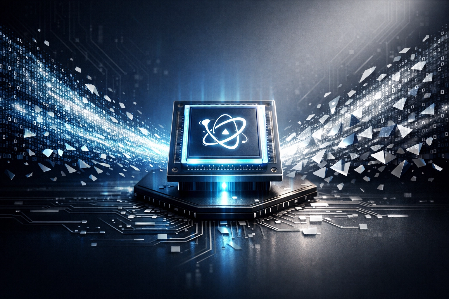 Quantum computer chip breaking current encryption data streams