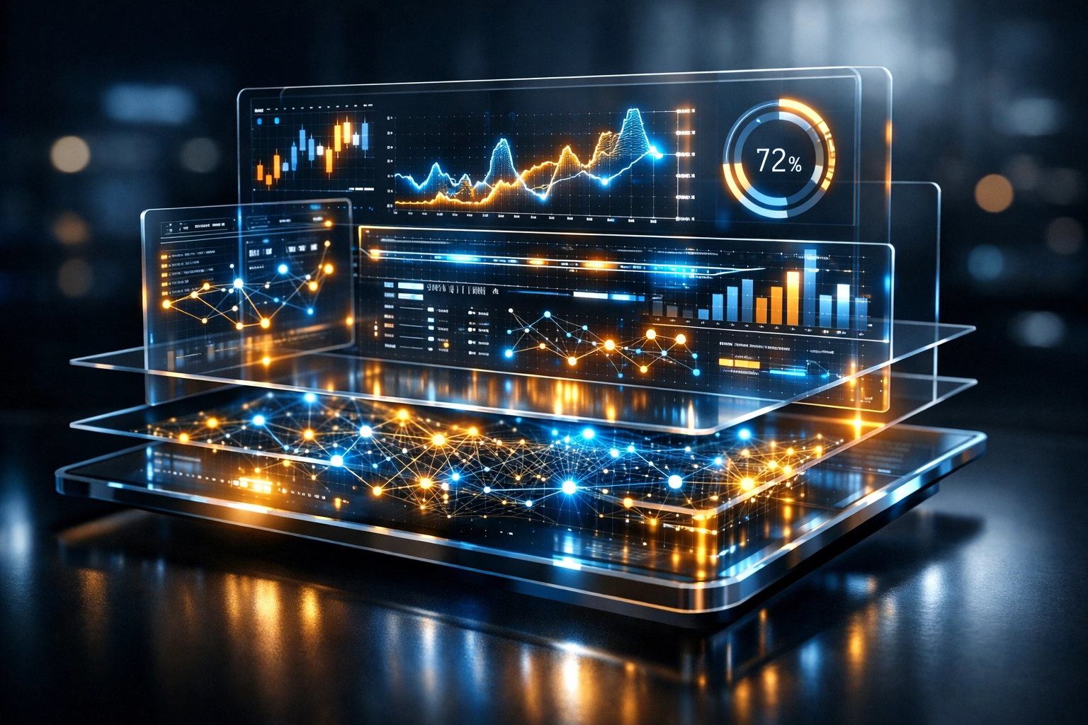 Futuristic Larecoin.ai interface displaying live business intelligence and fraud scoring for Web3 merchants.