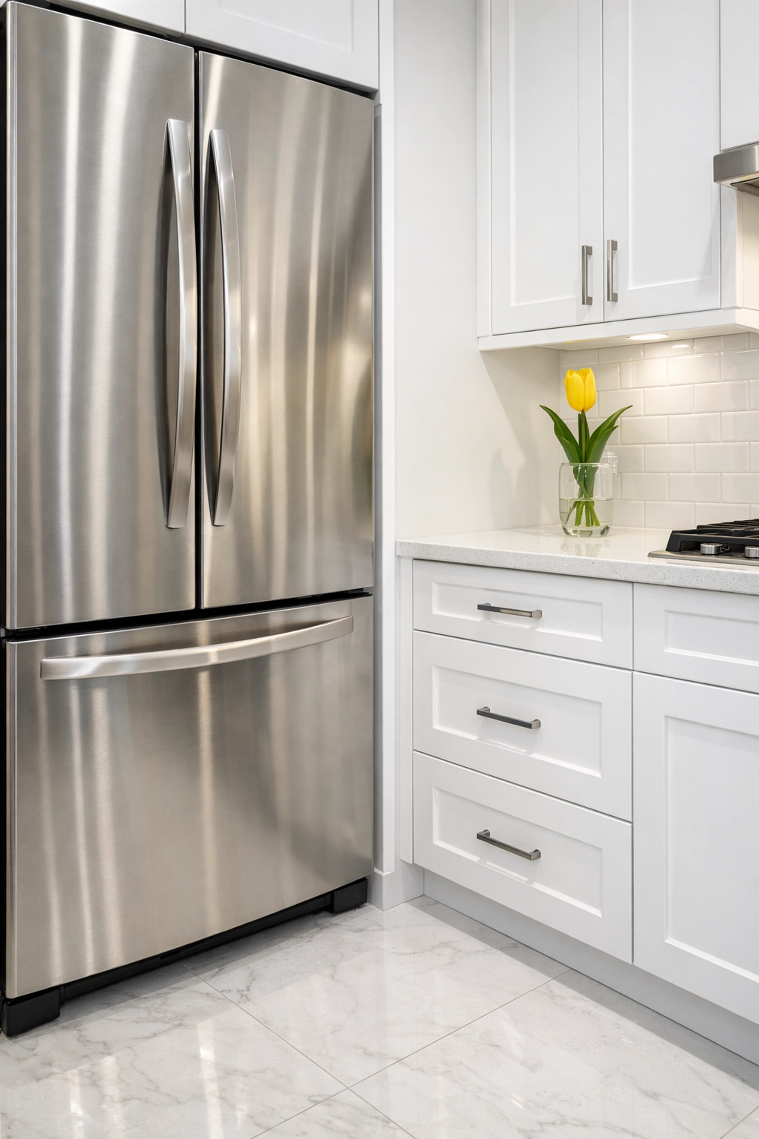 Luxury apartment kitchen in Massachusetts featuring deep cleaning results from professional cleaners MA.