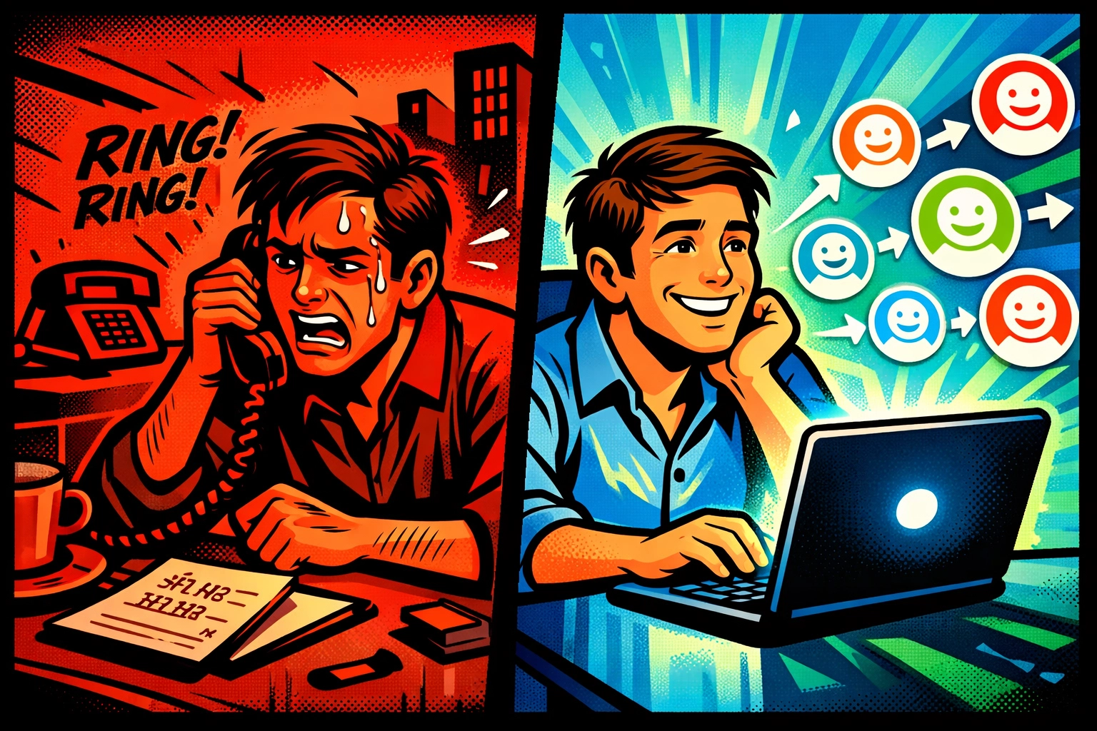 Cold calling stress versus AI lead generation finding qualified prospects automatically