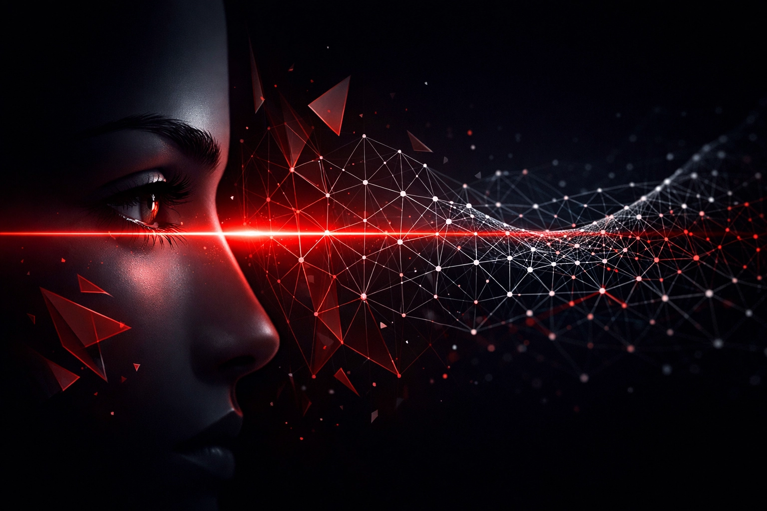 Abstract representation of AI verification scanning website data for technical trust signals.