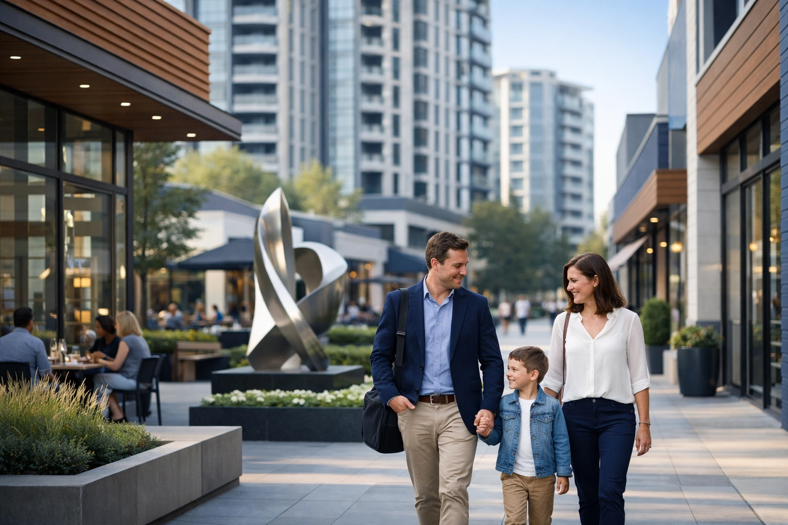 Modern family-friendly neighborhood in North York with luxury homes and walkable amenities near Don Mills.