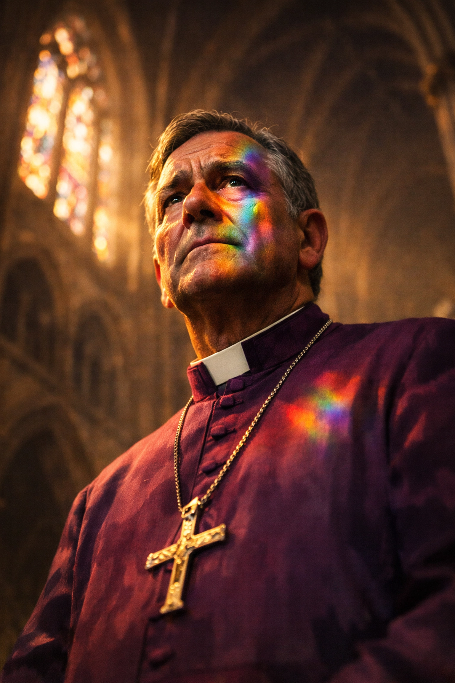 Anglican bishop in cathedral confronting his gay identity and faith journey