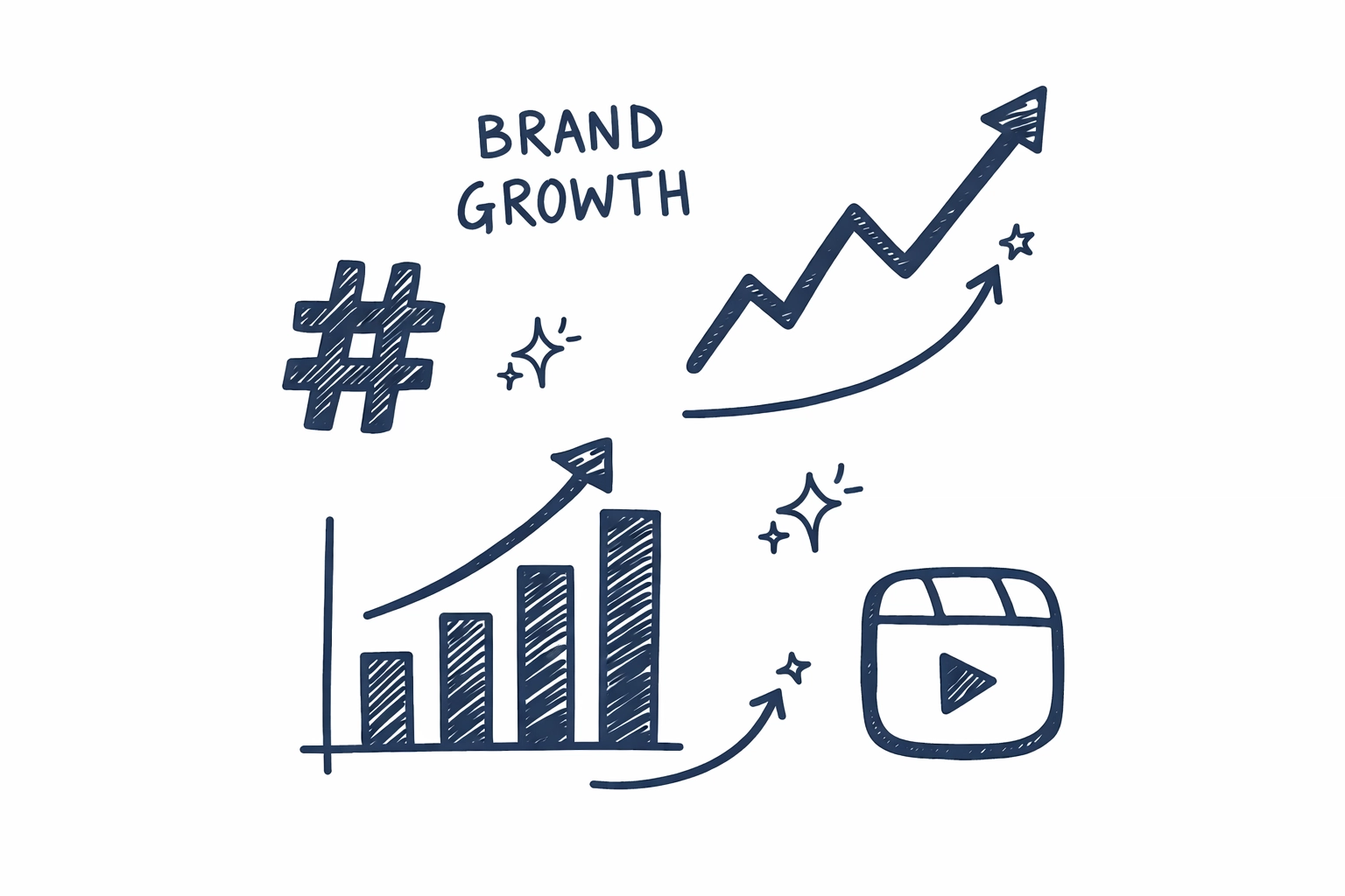 [NAPKIN VISUAL] hand drawn graph and trend icons for brand growth