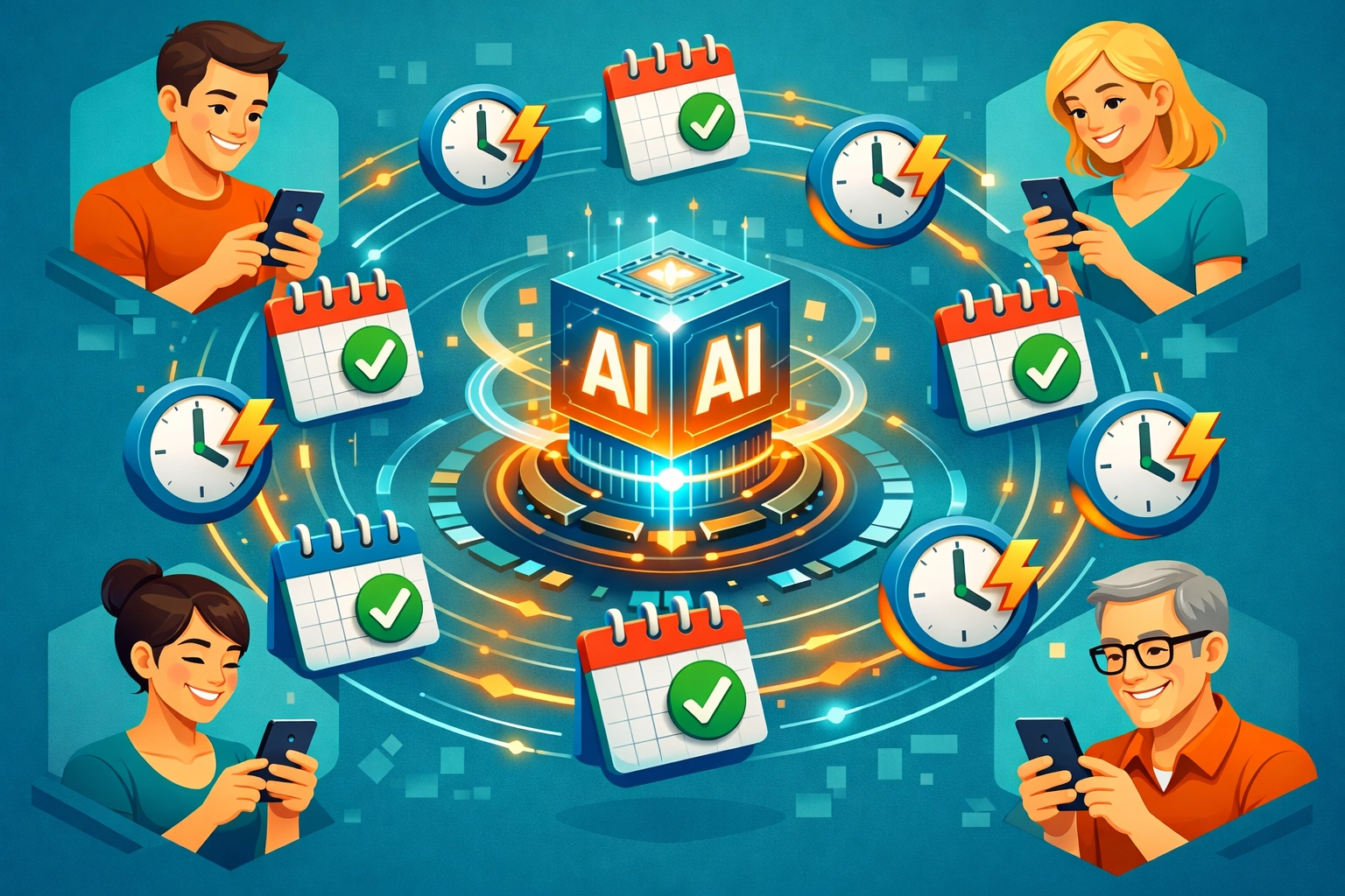 AI receptionist software syncing with a digital calendar for instant appointment booking. AI receptionist software syncing with a digital calendar for instant appointment booking.