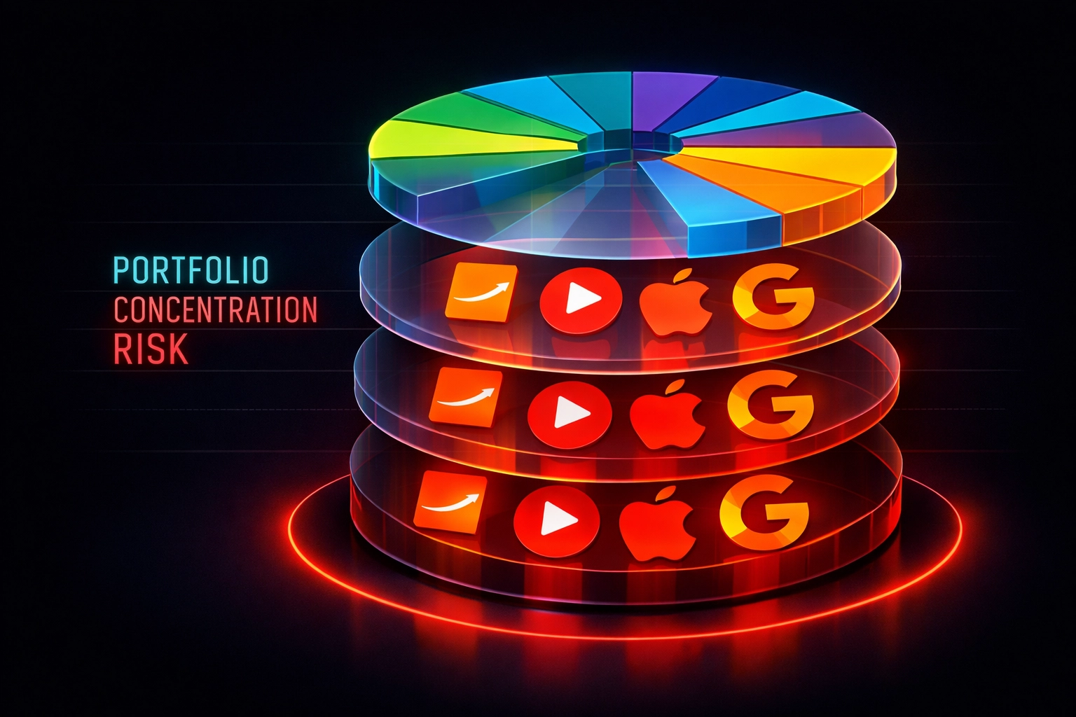 Portfolio diversification analysis revealing hidden concentration risk in layered investment holdings