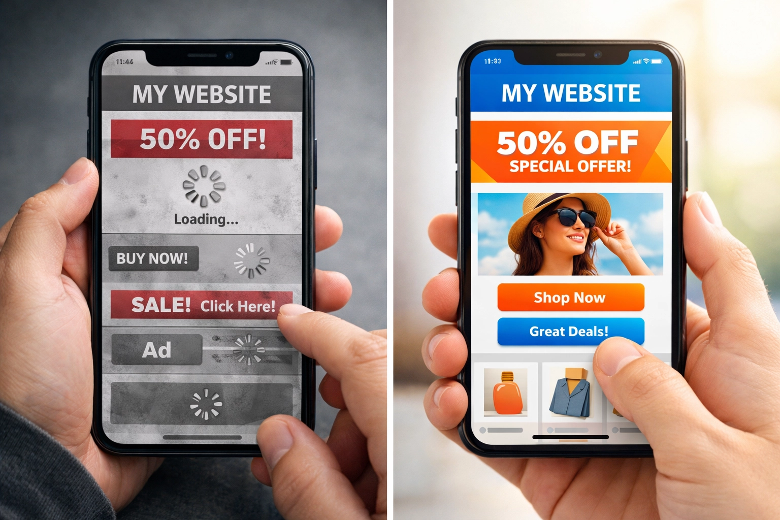 Comparaison site mobile lent vs rapide : impact sur l'expérience utilisateur et conversions