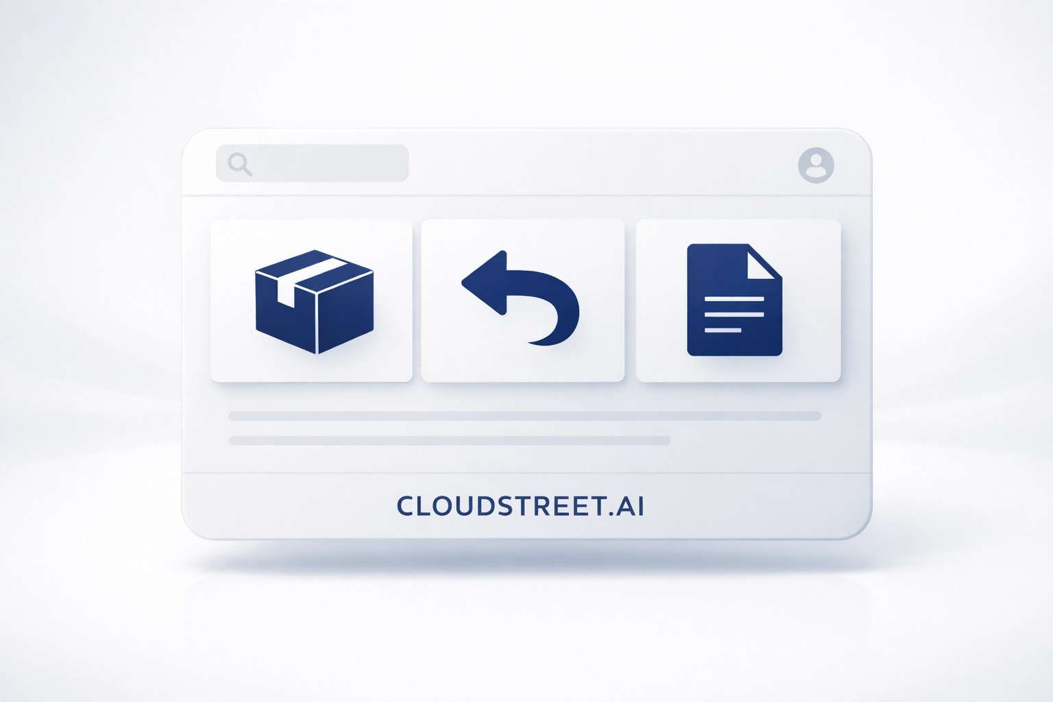 Digital portal interface showing self-service icons for B2B order tracking and returns.