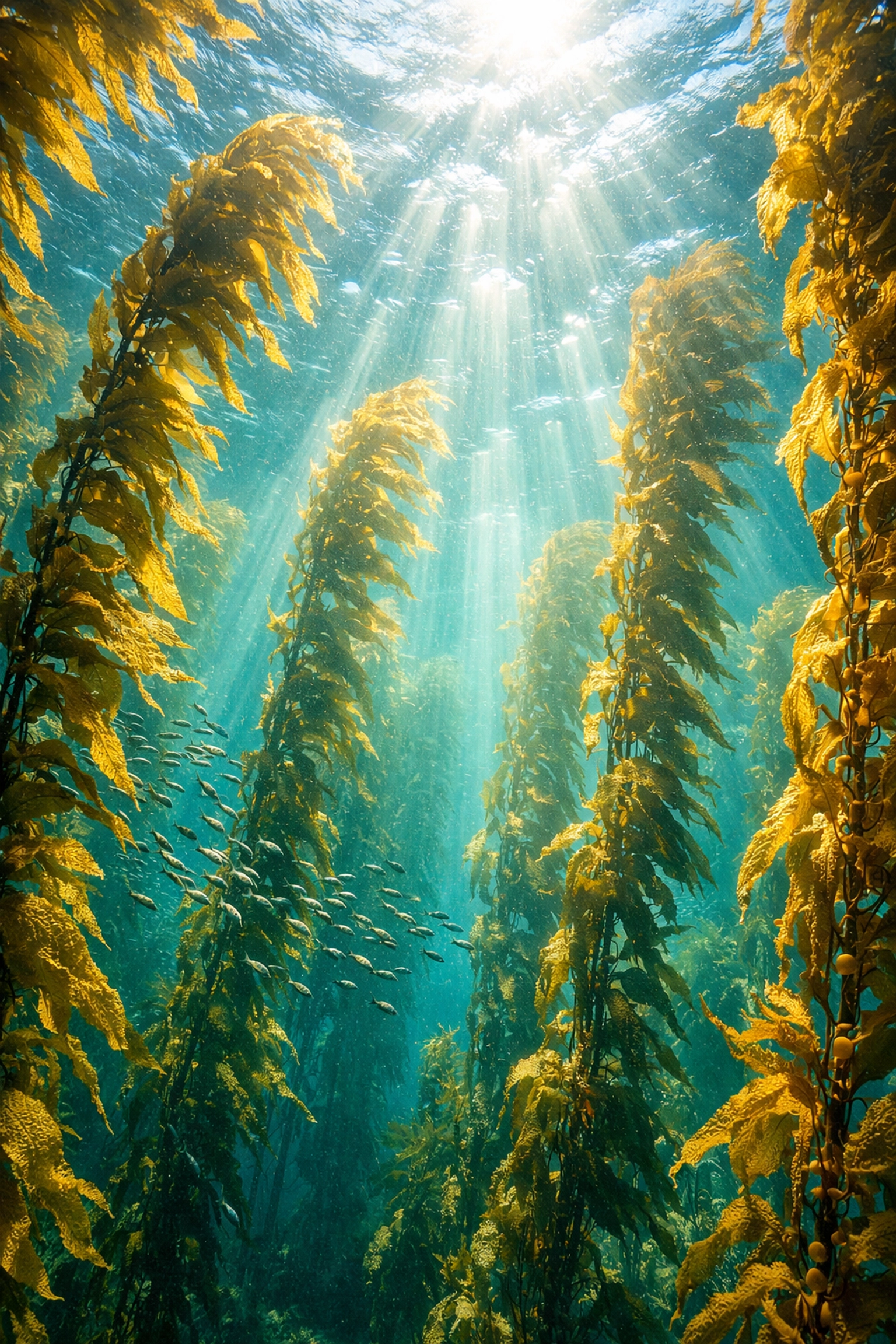 Giant kelp forest in San Diego waters for high school marine biology programs