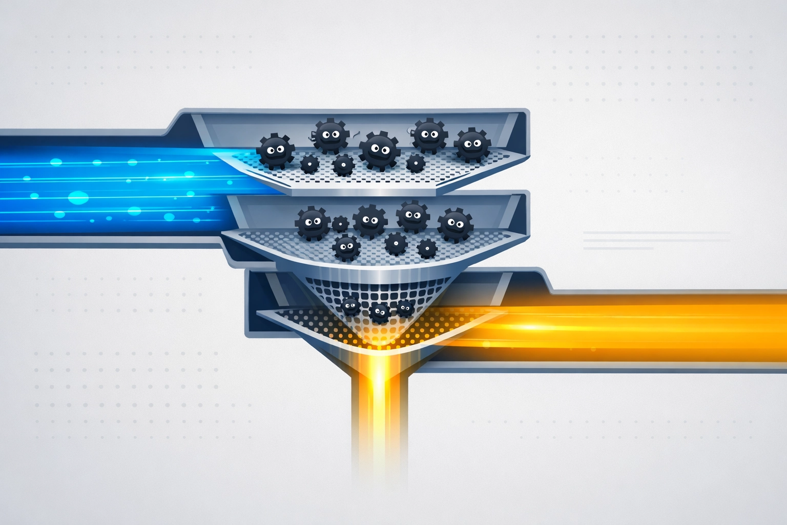 Data filtration system separating real SaaS leads from AI-generated click fraud and bot traffic.