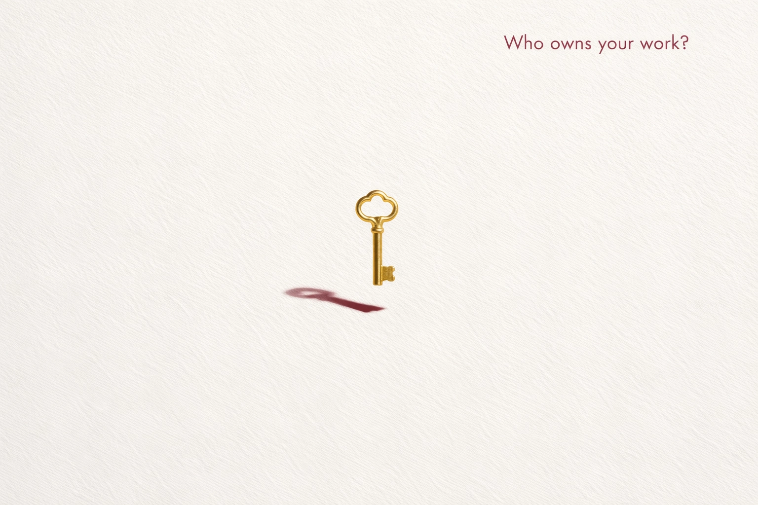 Golden key symbolizing creative ownership and content control